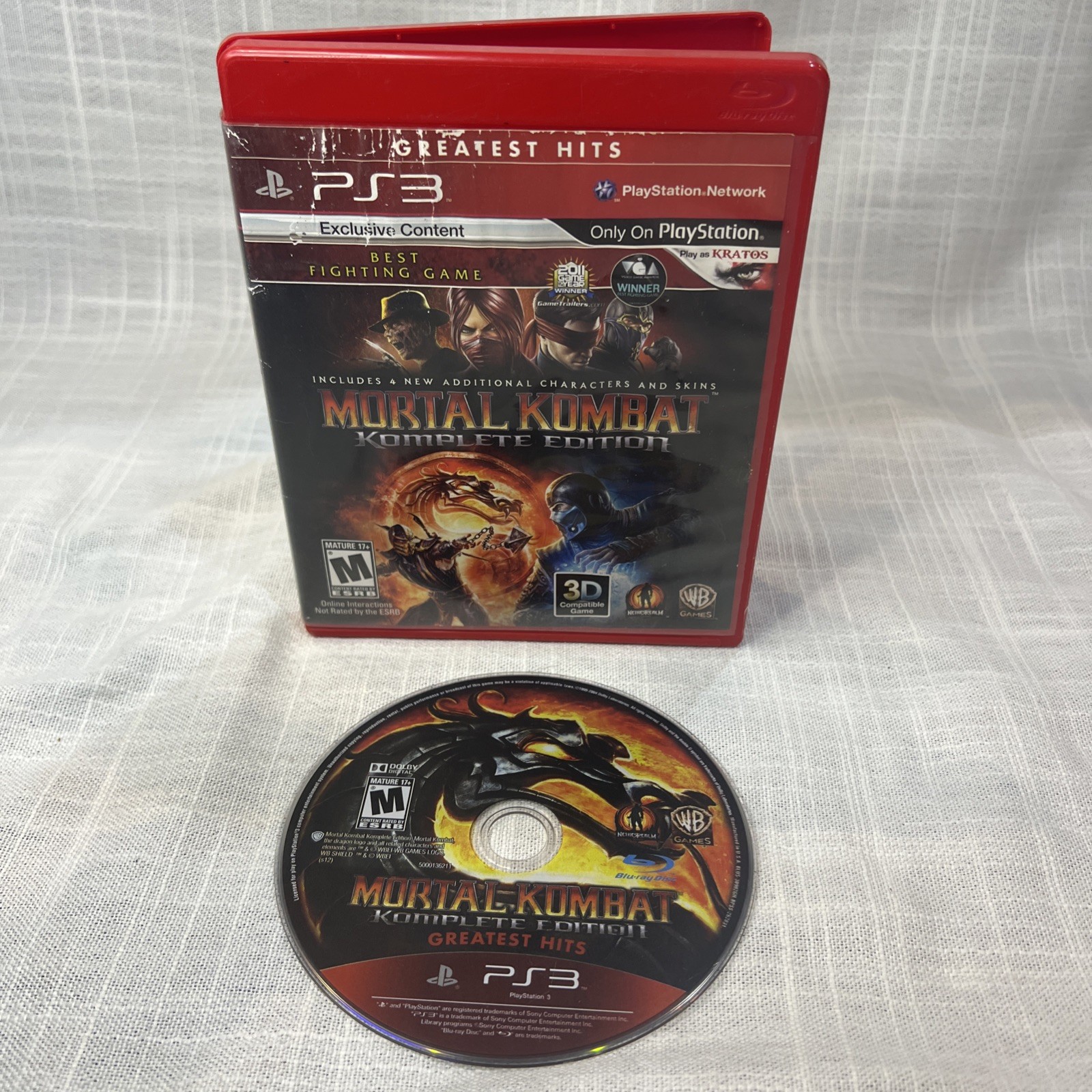 Mortal Kombat Komplete Edition PS3 Greatest Hits NO Manual 3D Exclusive Content