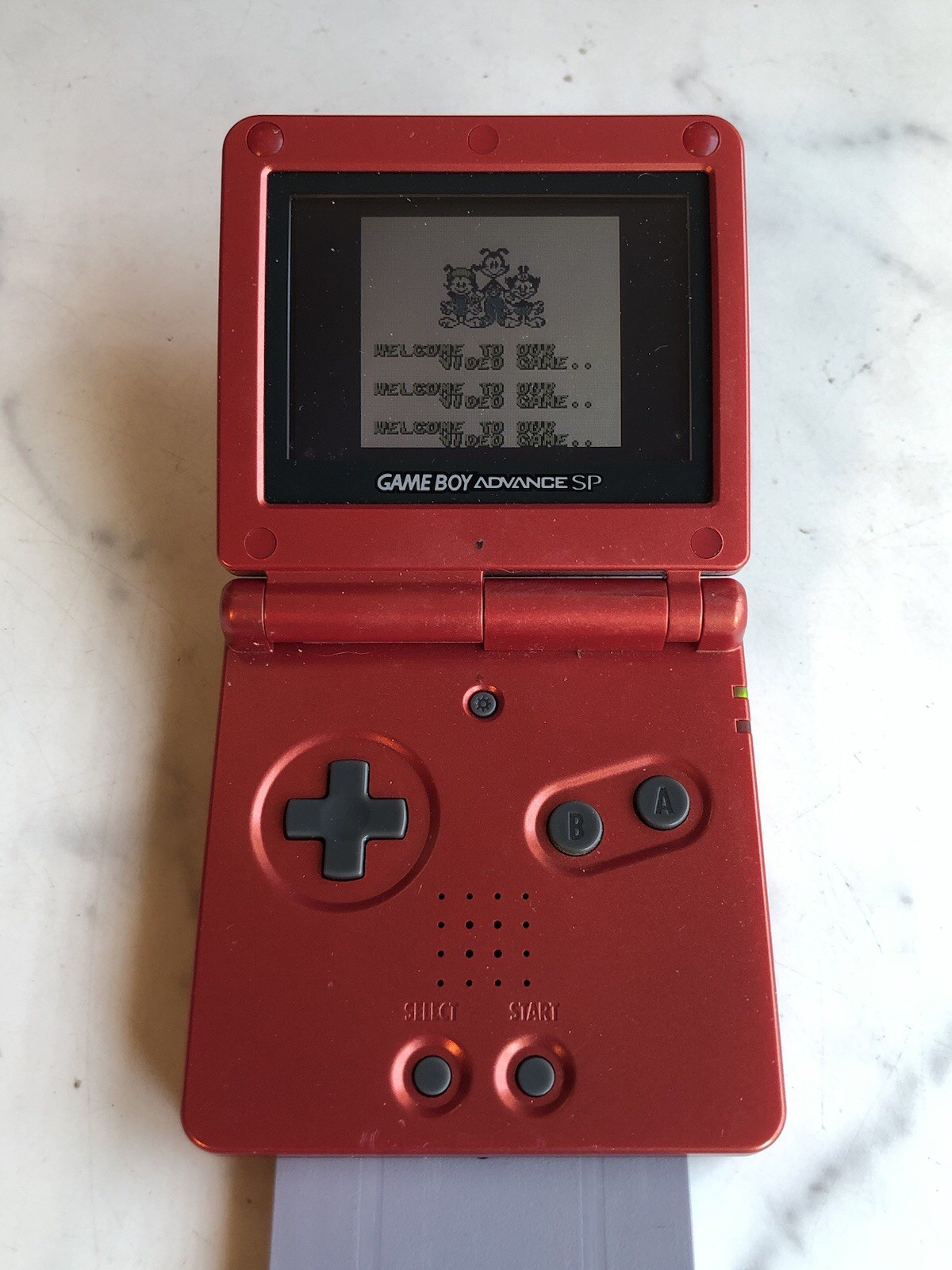 Gameboy Advance SP GBA Flame Red Ags-001 Tested USA With Charger game