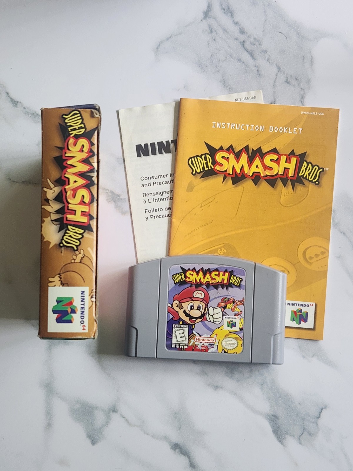 Super Smash Bros. CIB Complete. N64 Nintendo 64. Tested. Authentic. Very Good.