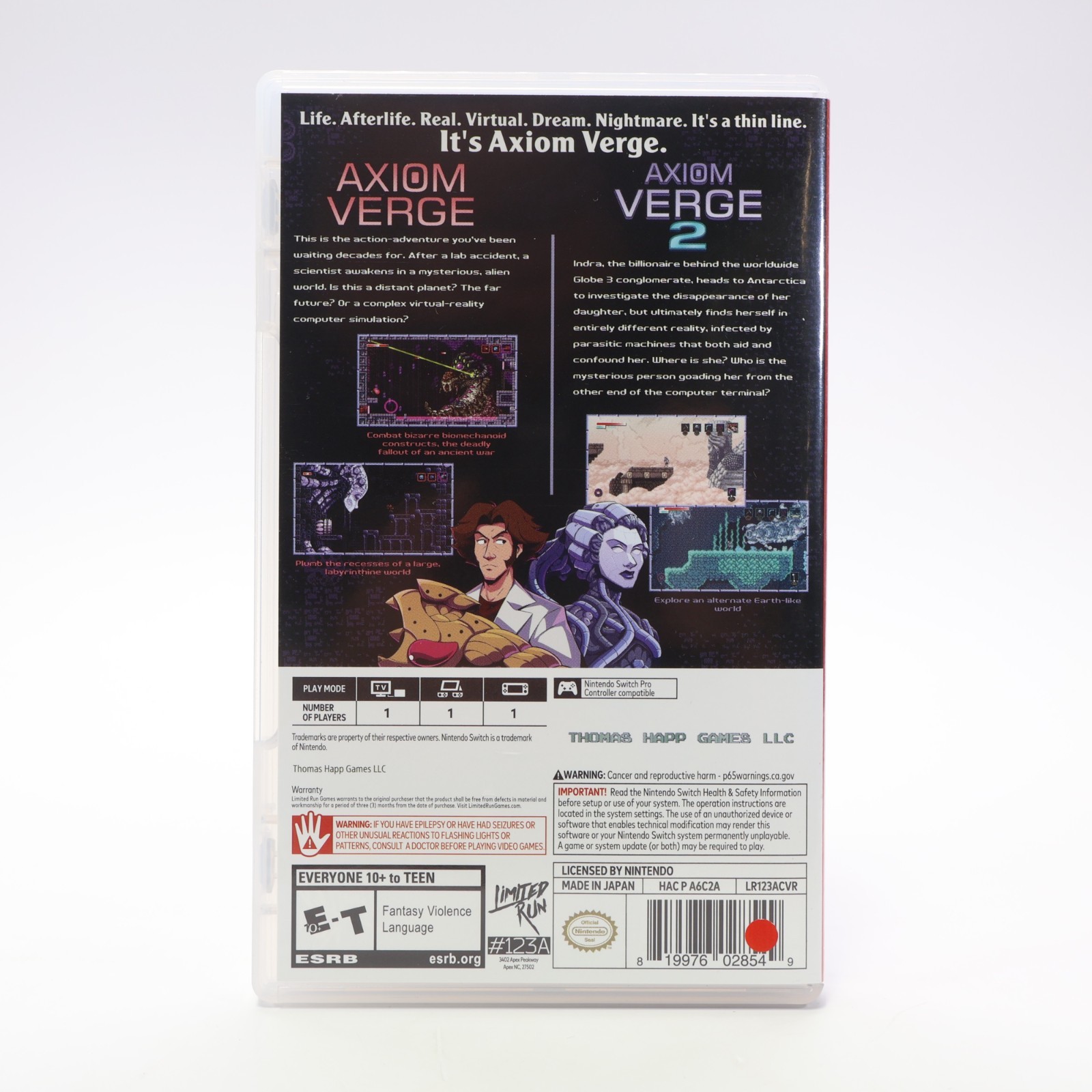 Axiom Verge 1 & 2 Double Pack Limited Run (Switch) CIB – Authentic Good Cond