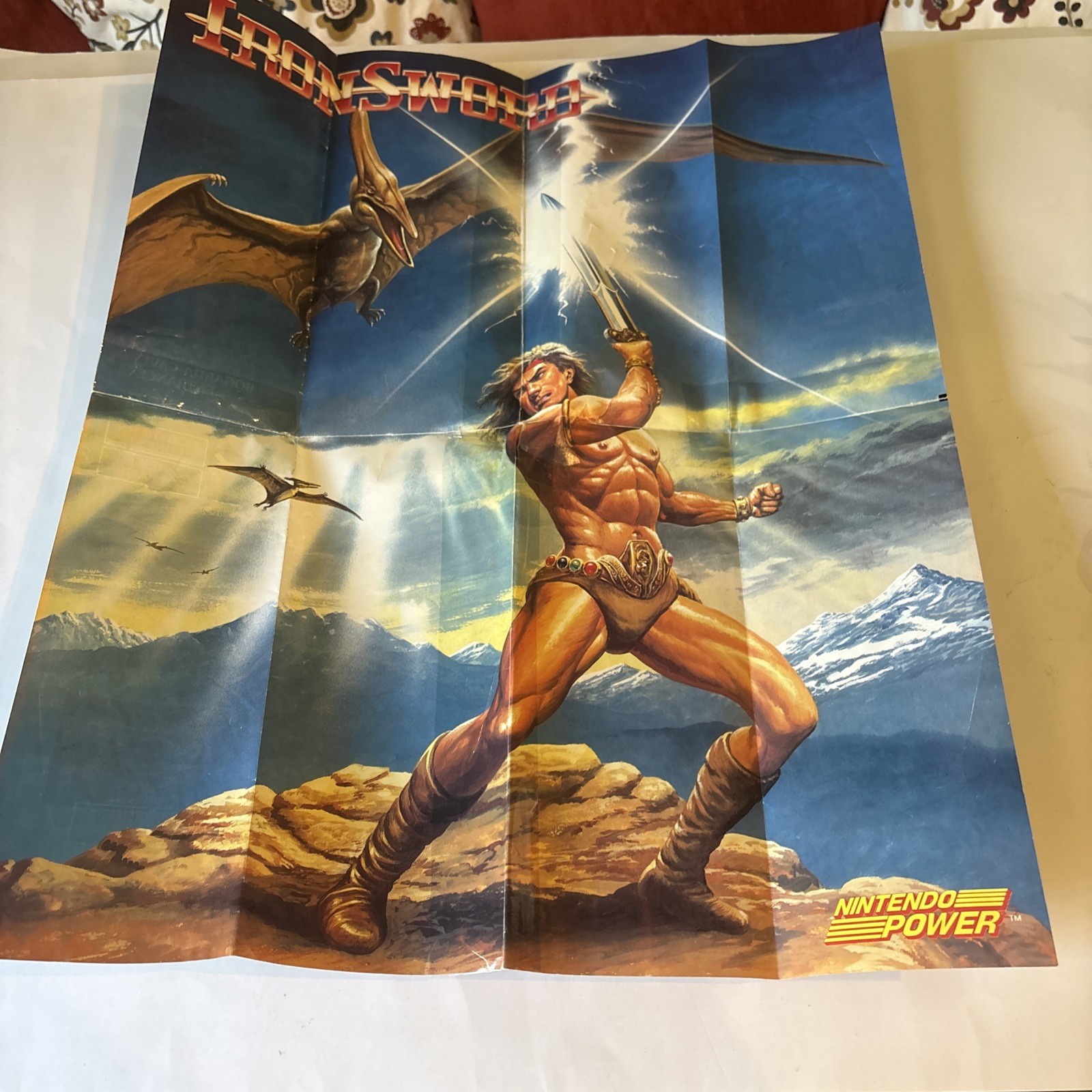 Nintendo Power #9 Poster Insert IronSword NES Willow Map 1989 Dual-Sided 19×16″