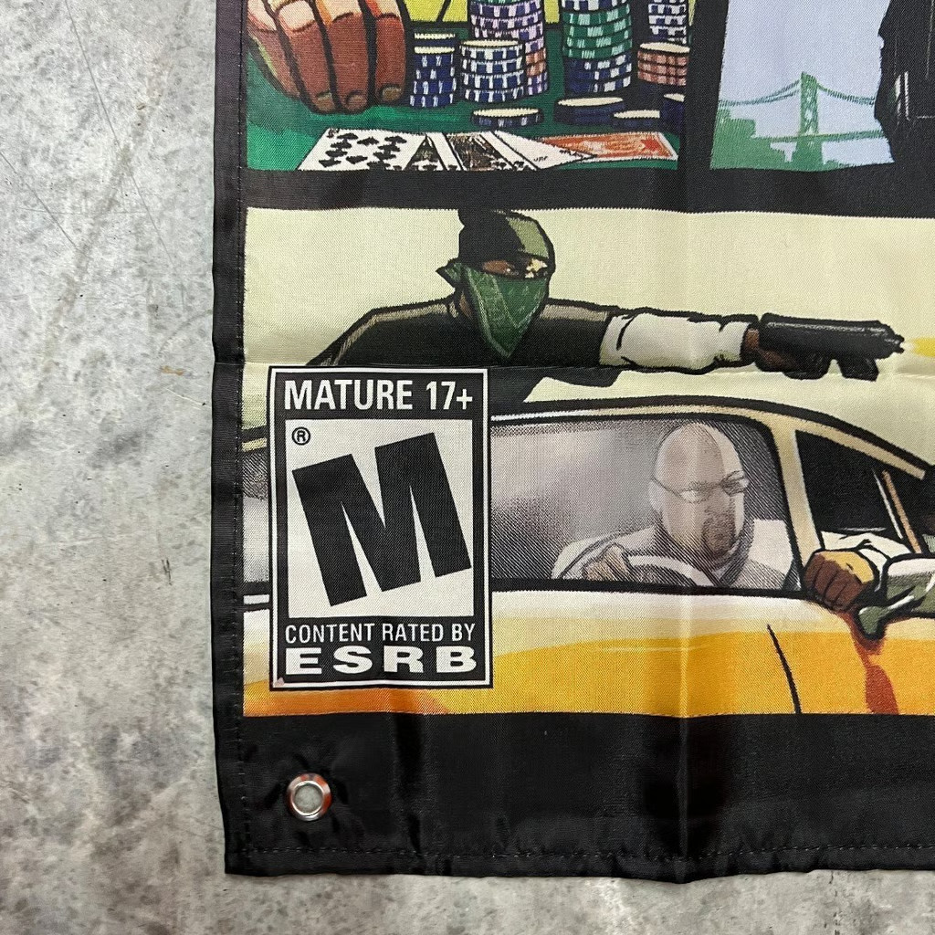 GTA San Andreas Custom Wall Flag Banner Tapestry 2 x 3 Ft, PS2