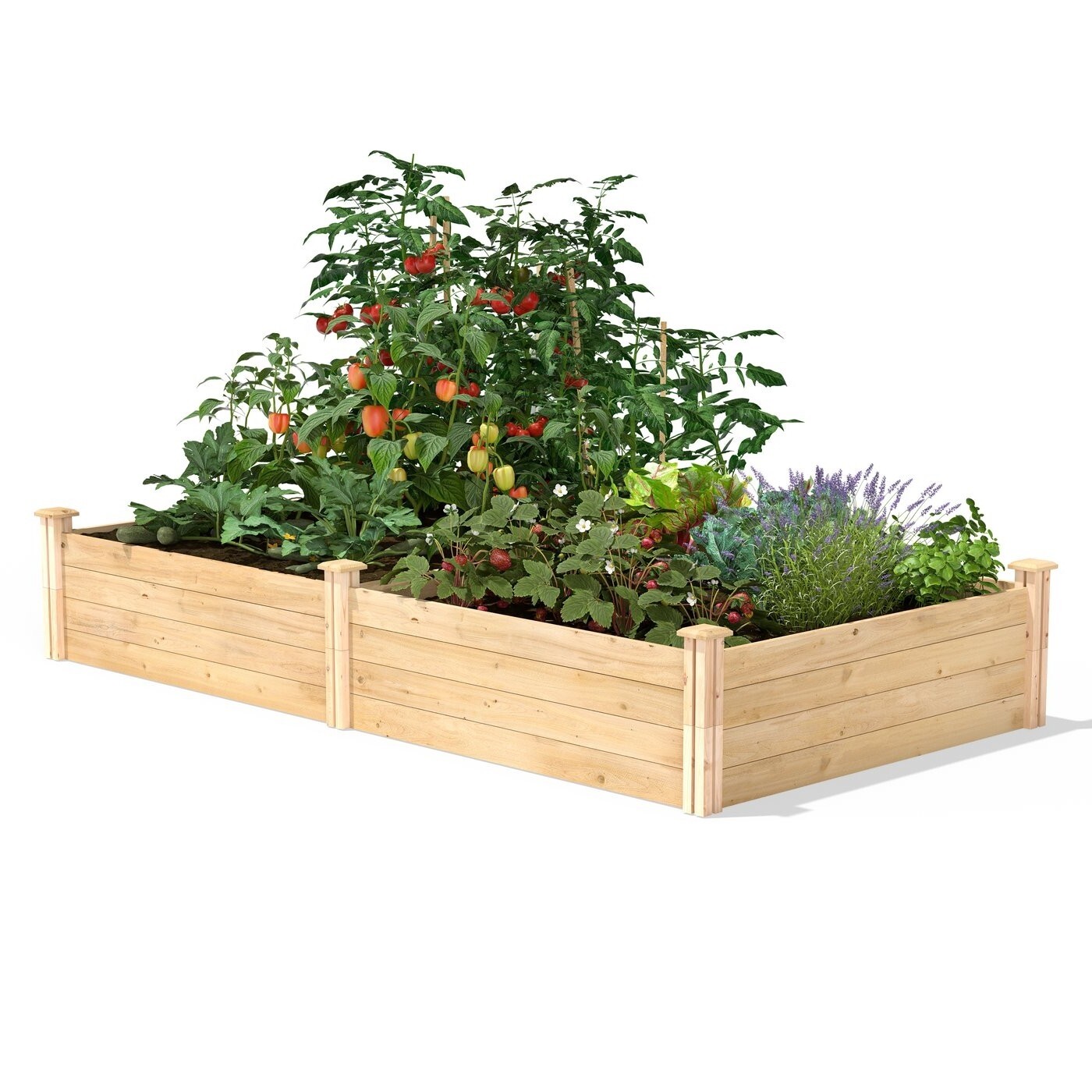 4 ft x 8 ft Cedar Wood Raised Garden Bed – Made in USA