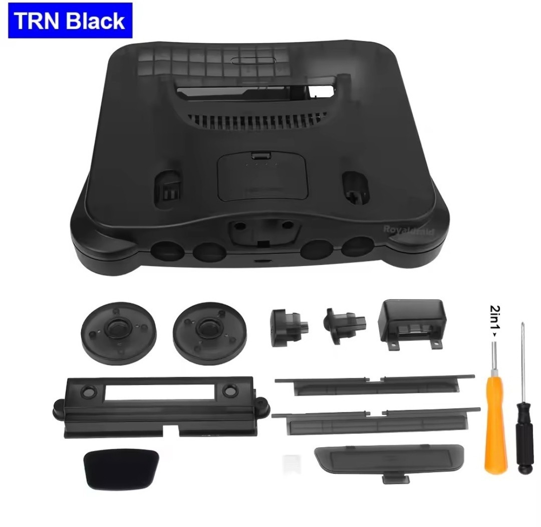 Transparent Replacement Housing Shell Case for Nintendo 64 N64 Console