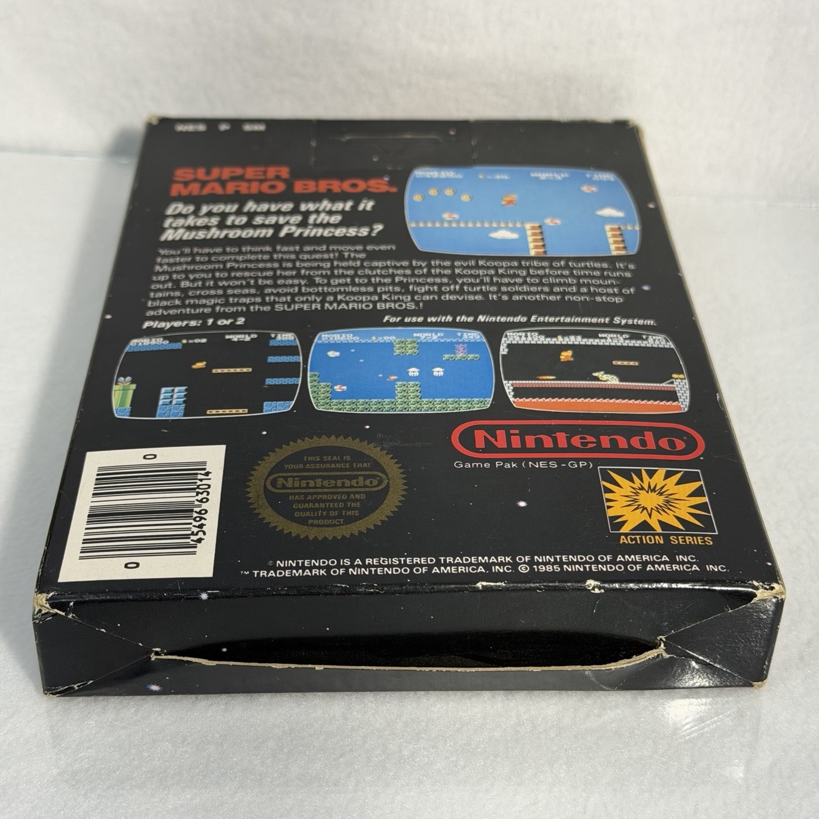 Super Mario Bros 1⭐️NICE 5 Screw Hangtab Complete CIB⭐️Nintendo NES Original USA