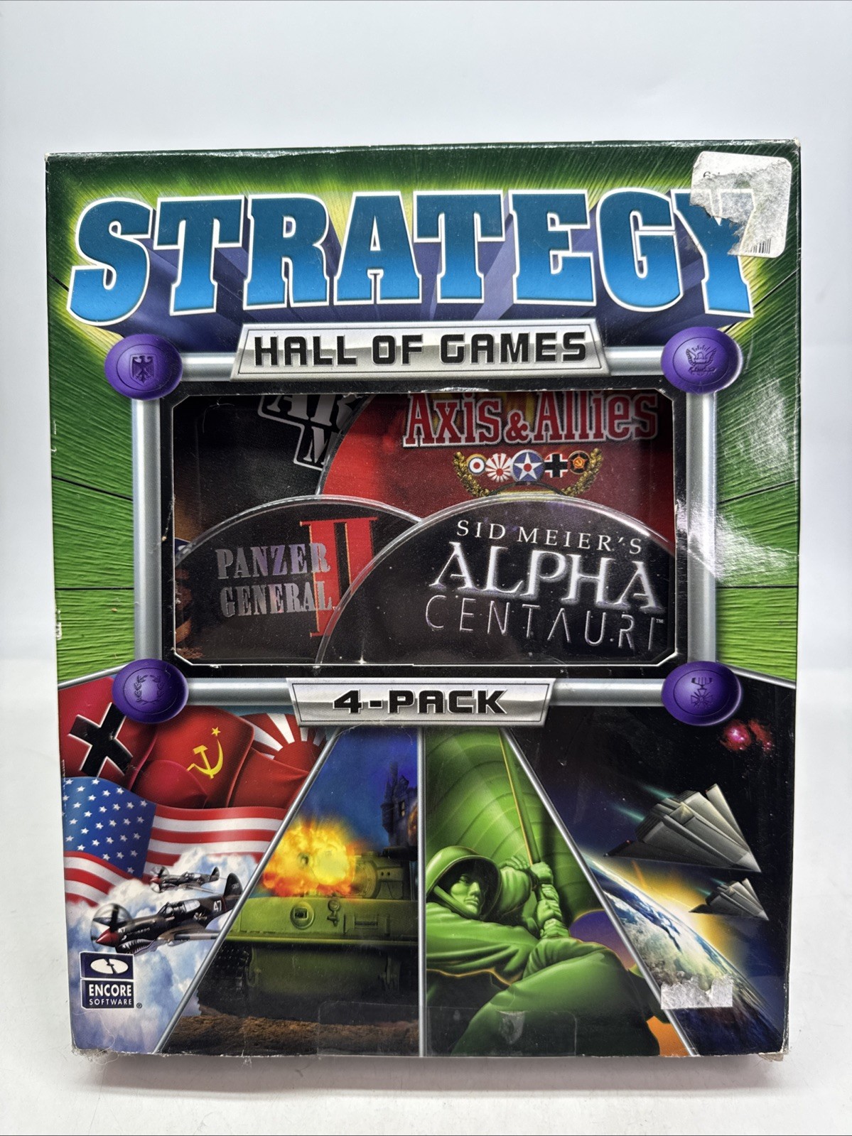 Vintage 2001 Strategy: Hall of Games 4-Pack Big Box PC Game Software SEALED