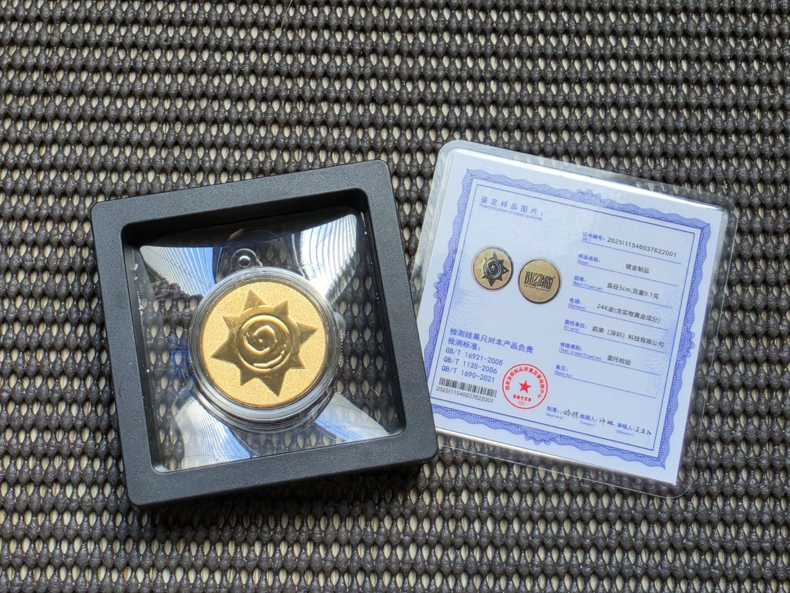 Blizzard Gear Store China Hearthstone Logo 24K Gold Plated Coin + COA Rare PC HS