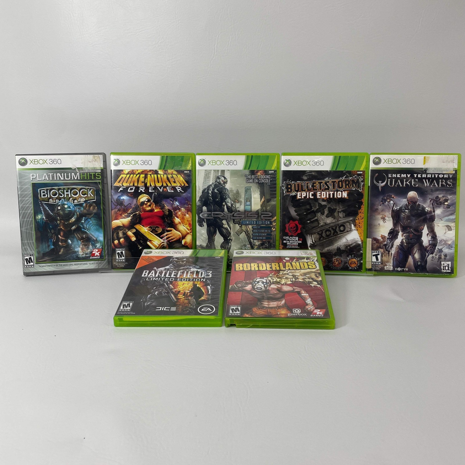 Lot of 7 Microsoft Xbox 360 Games Battlefield 3 Borderlands BioShock Crysis 2