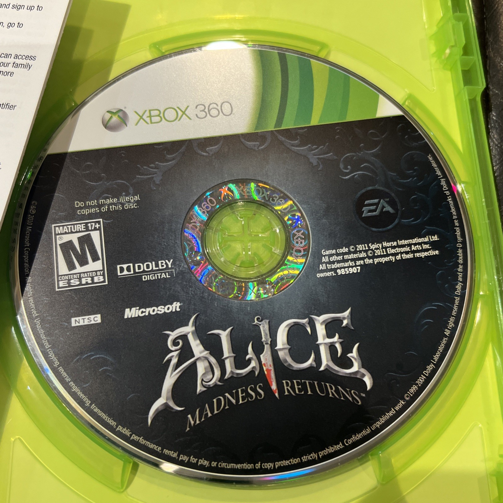 Alice: Madness Returns (Microsoft Xbox 360, 2011)