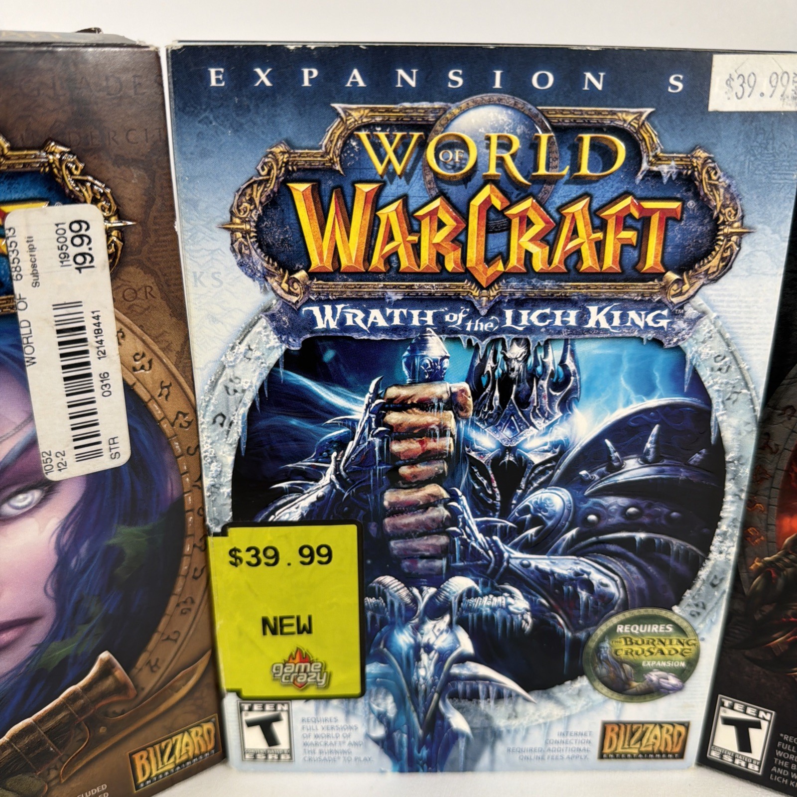 World of Warcraft Game + 2 Expansion Sets with Boxes, DVDs, Manuals