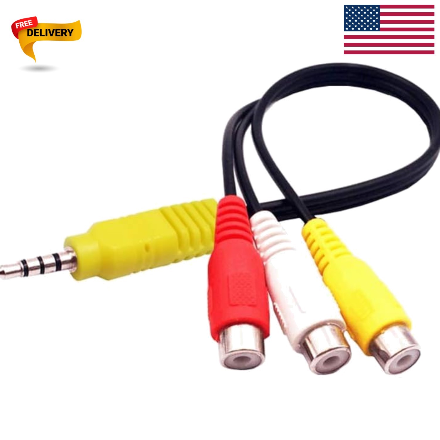 Versatile 3 RCA to 3.5mm Sony AV Adapter – Connect Game Consoles & More