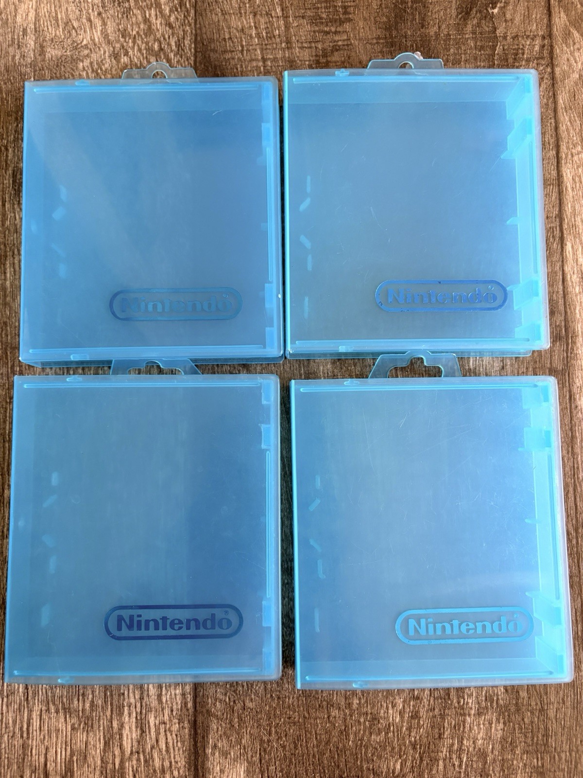Lot of 4 Vintage OEM NES Nintendo Hard Clamshell Plastic Cases – Blue