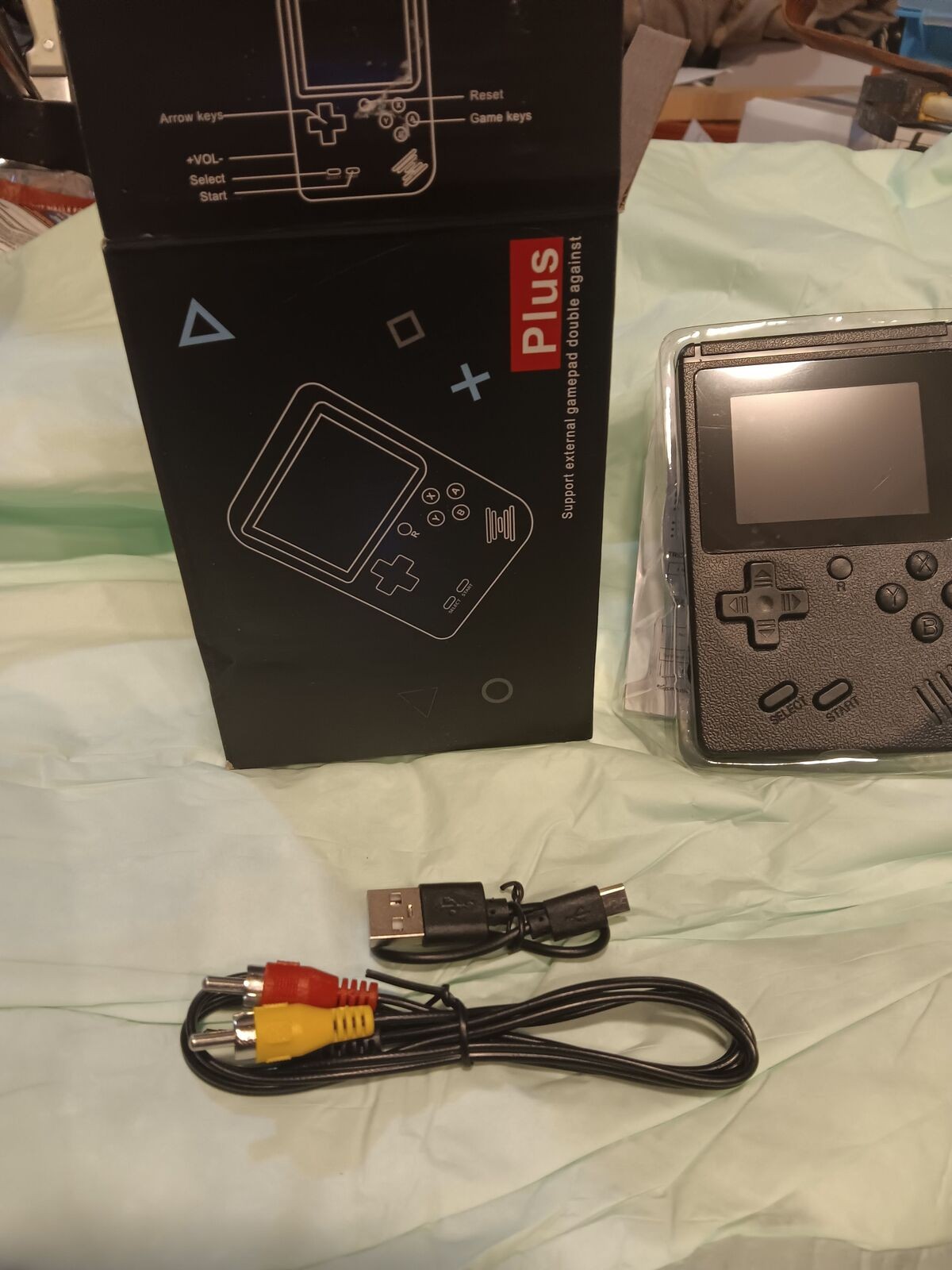 Retro FC Plus Handheld Game Console with AV Cable and USB Charger
