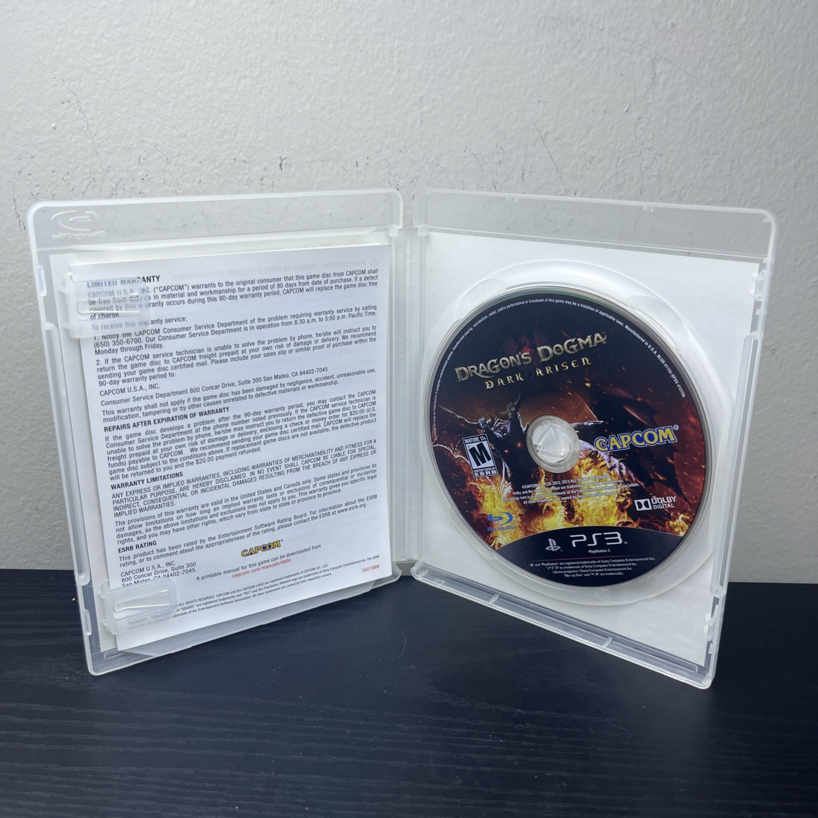 Dragon’s Dogma Dark Arisen PS3 PlayStation 3 2013 Complete CIB Tested Working