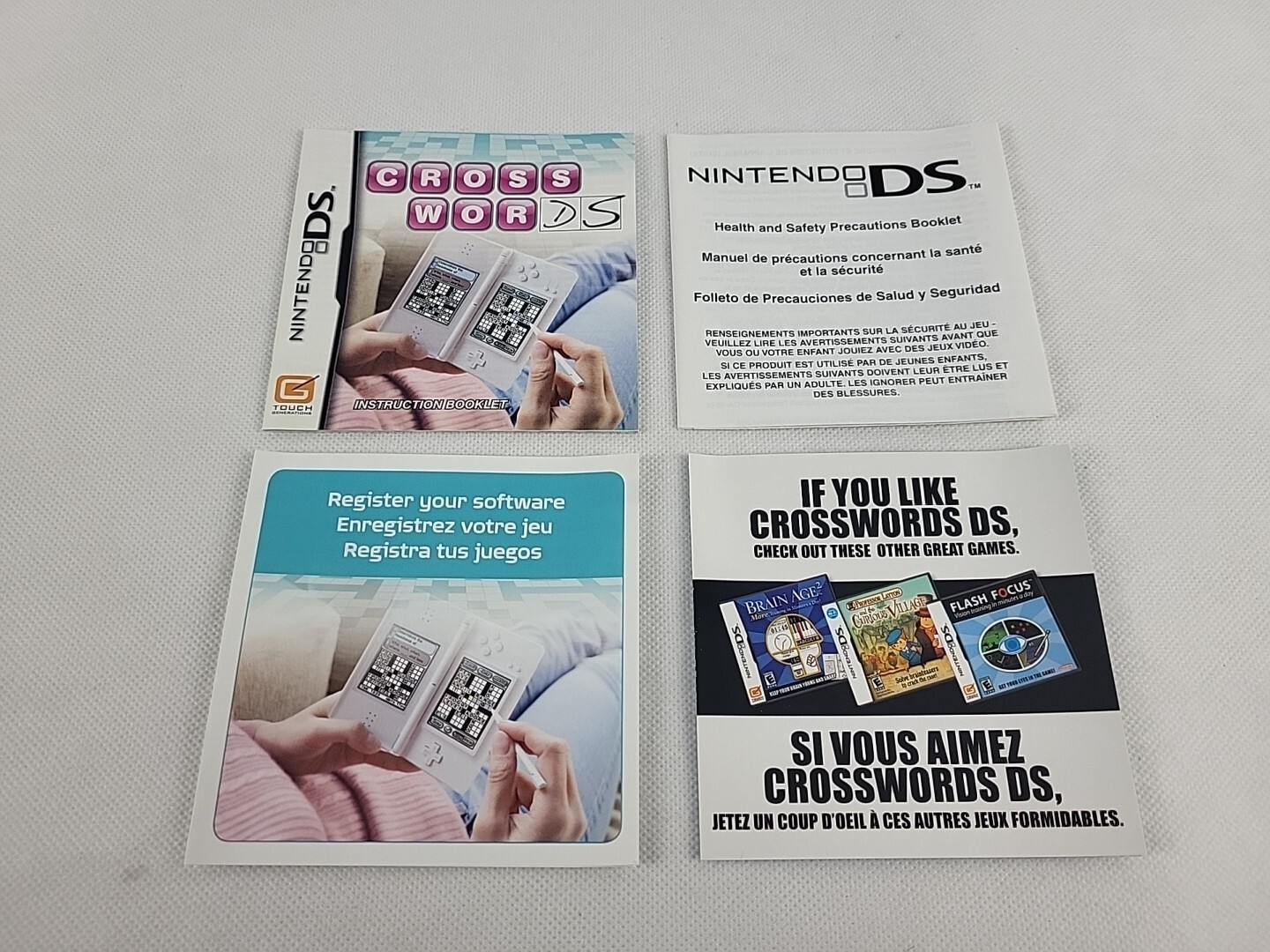 Crosswords DS (Nintendo DS, 2008) Complete W/ Manual Tested and Working