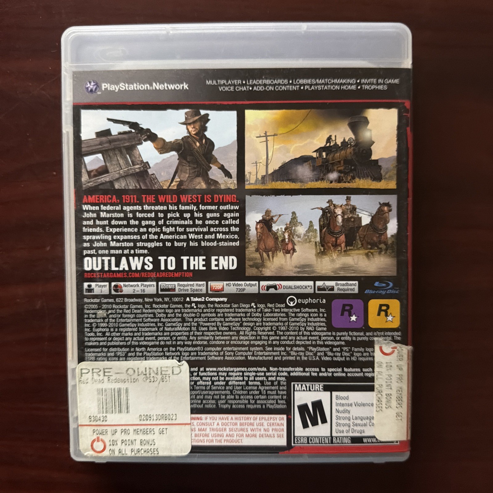 Red Dead Redemption Sony PlayStation 3 PS3 Game Manual Included – No Map