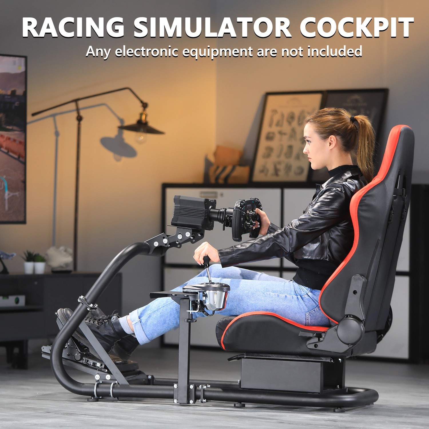 Marada G29 Racing Simulator Cockpit Wheel Stand with Seat Fit Logitech G923 G920