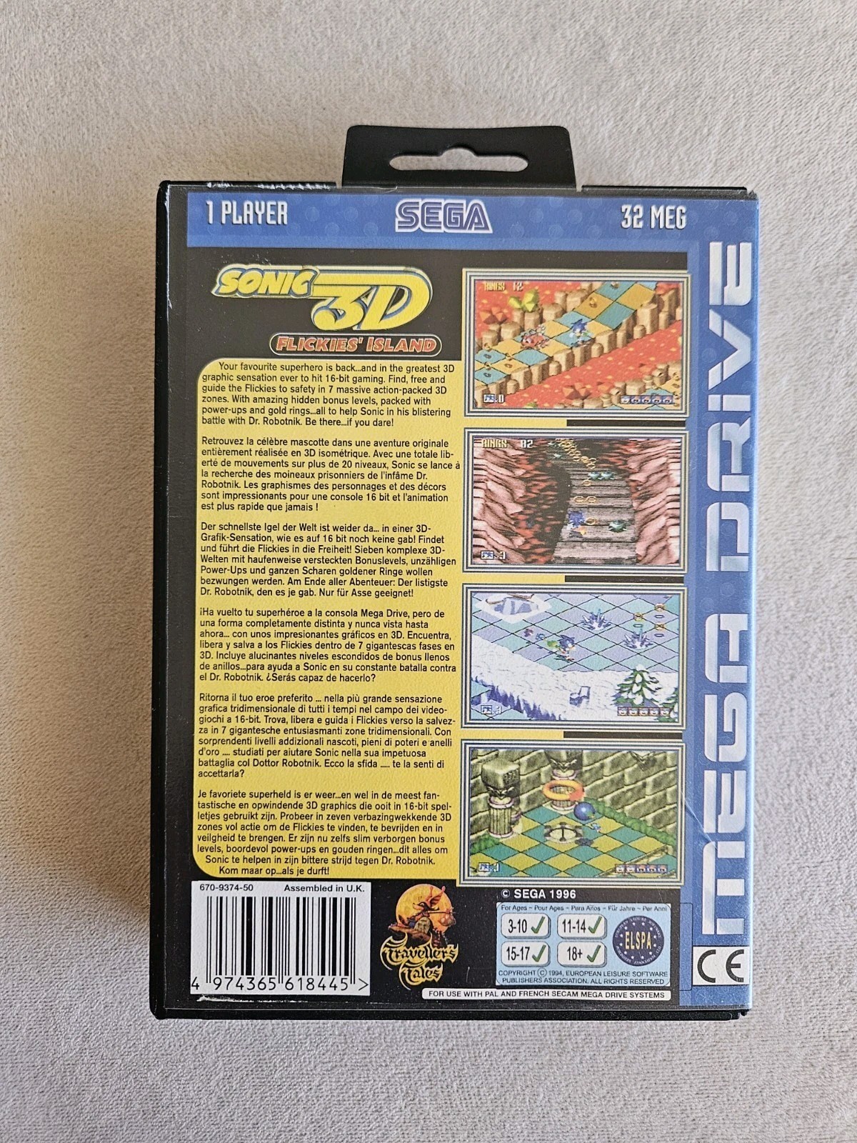 SONIC 3D FLICKIES’ ISLAND PAL SEGA MEGA DRIVE COMPLETE IN BOX