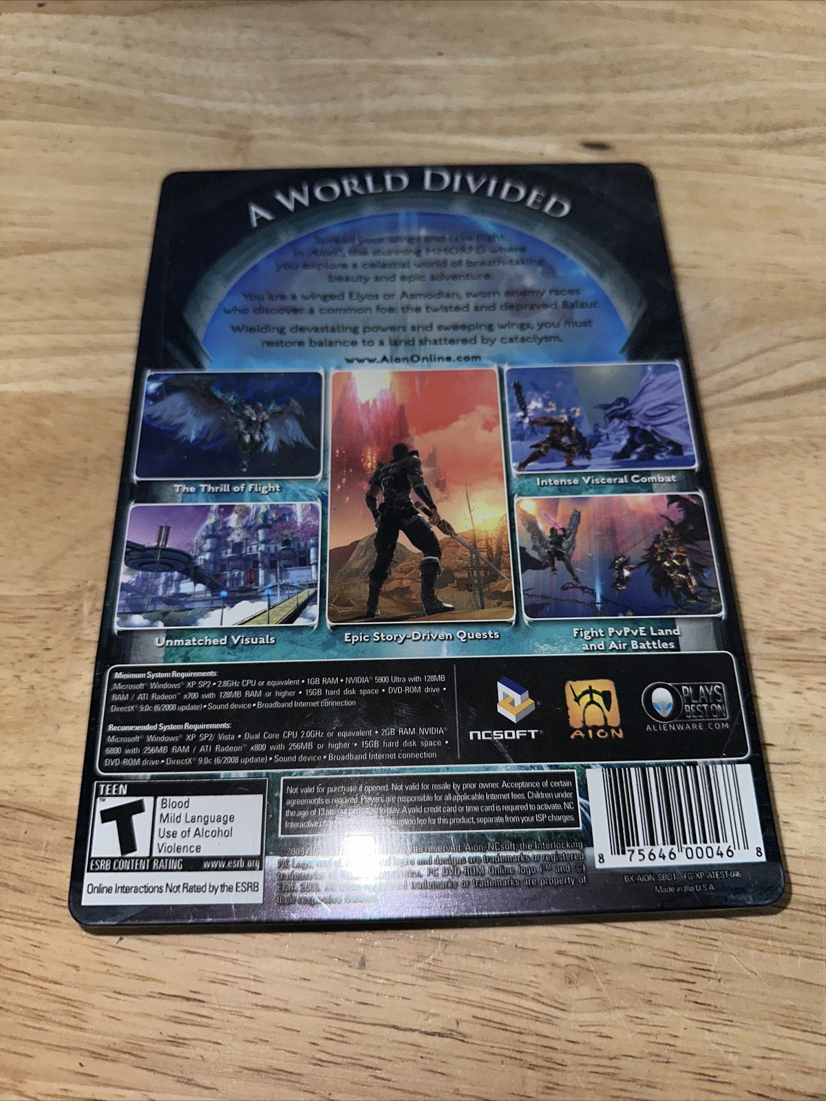 AION A WORLD DIVIDED – PC Video Game – STEELBOOK Edition