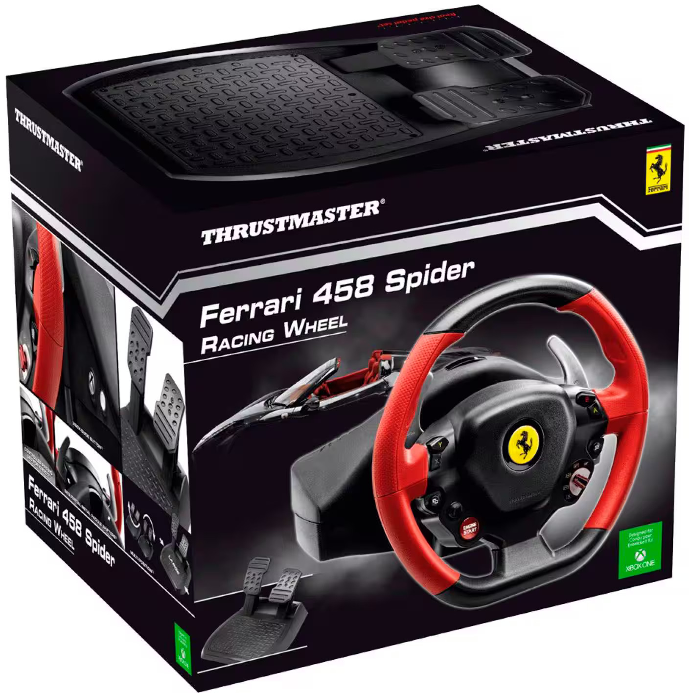 Thrustmaster – Ferrari 458 Spider Racing Wheel for Xbox One – Black/Red/Yellow