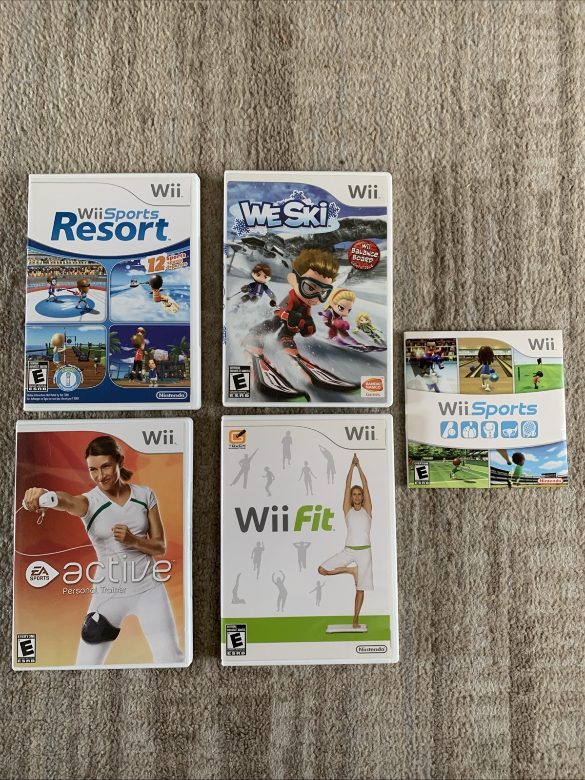Nintendo Wii Bundle 2 MotionPlus Remotes Wii Sports Resort Fit Active We Ski