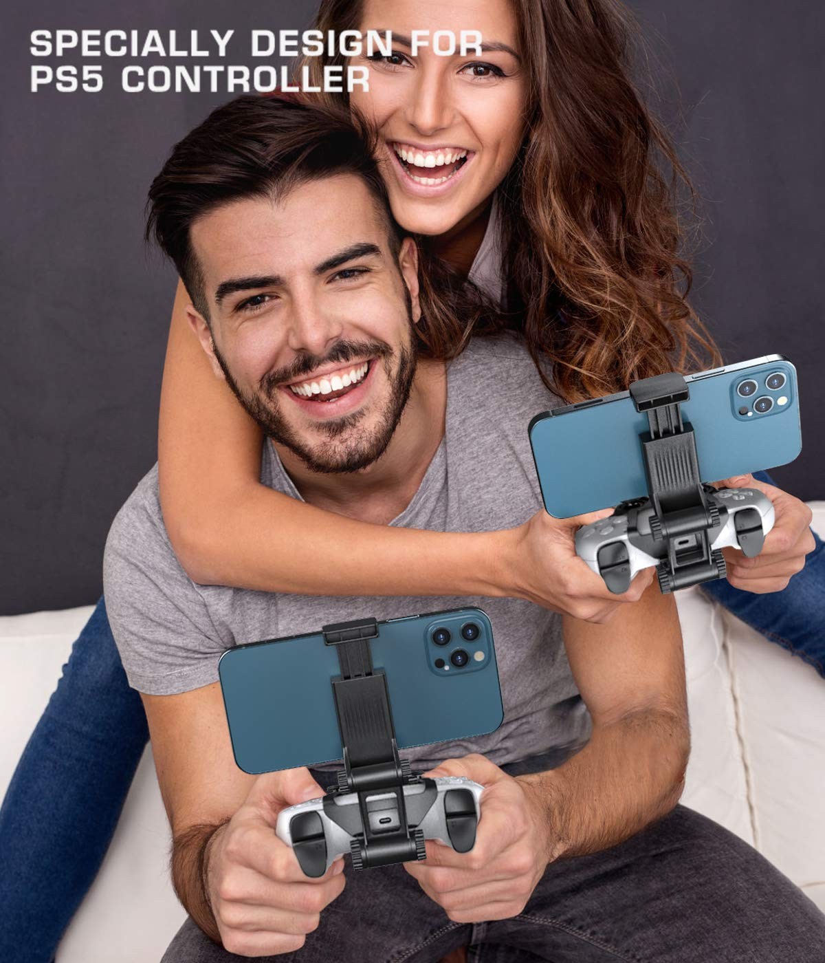 OIVO PS5 Controller Phone Mount Clip, Mobile Gaming Clip Cell White