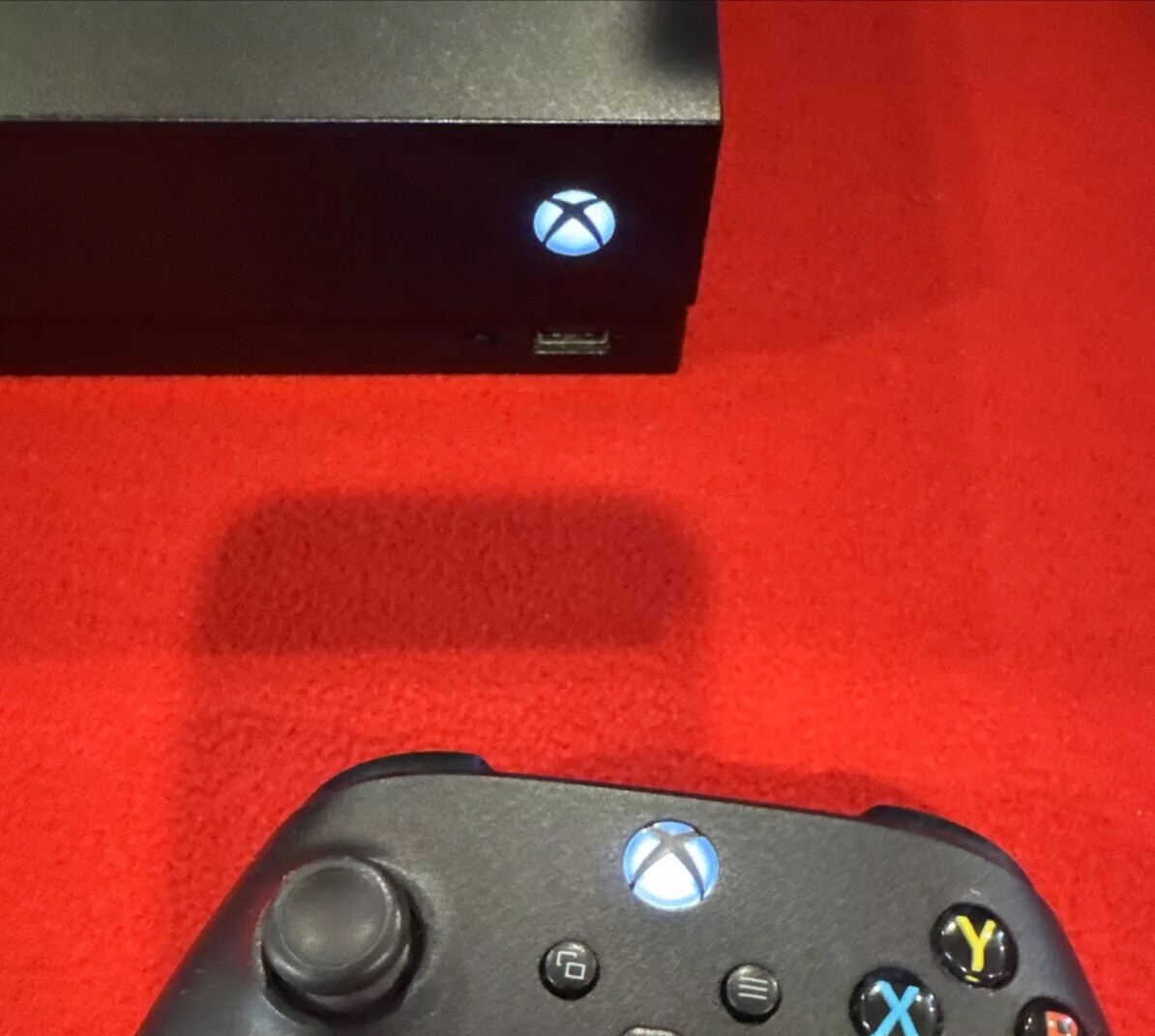 Microsoft Xbox One X 1 TB 4K Disc Console Black W Wireless Controller Game Cords