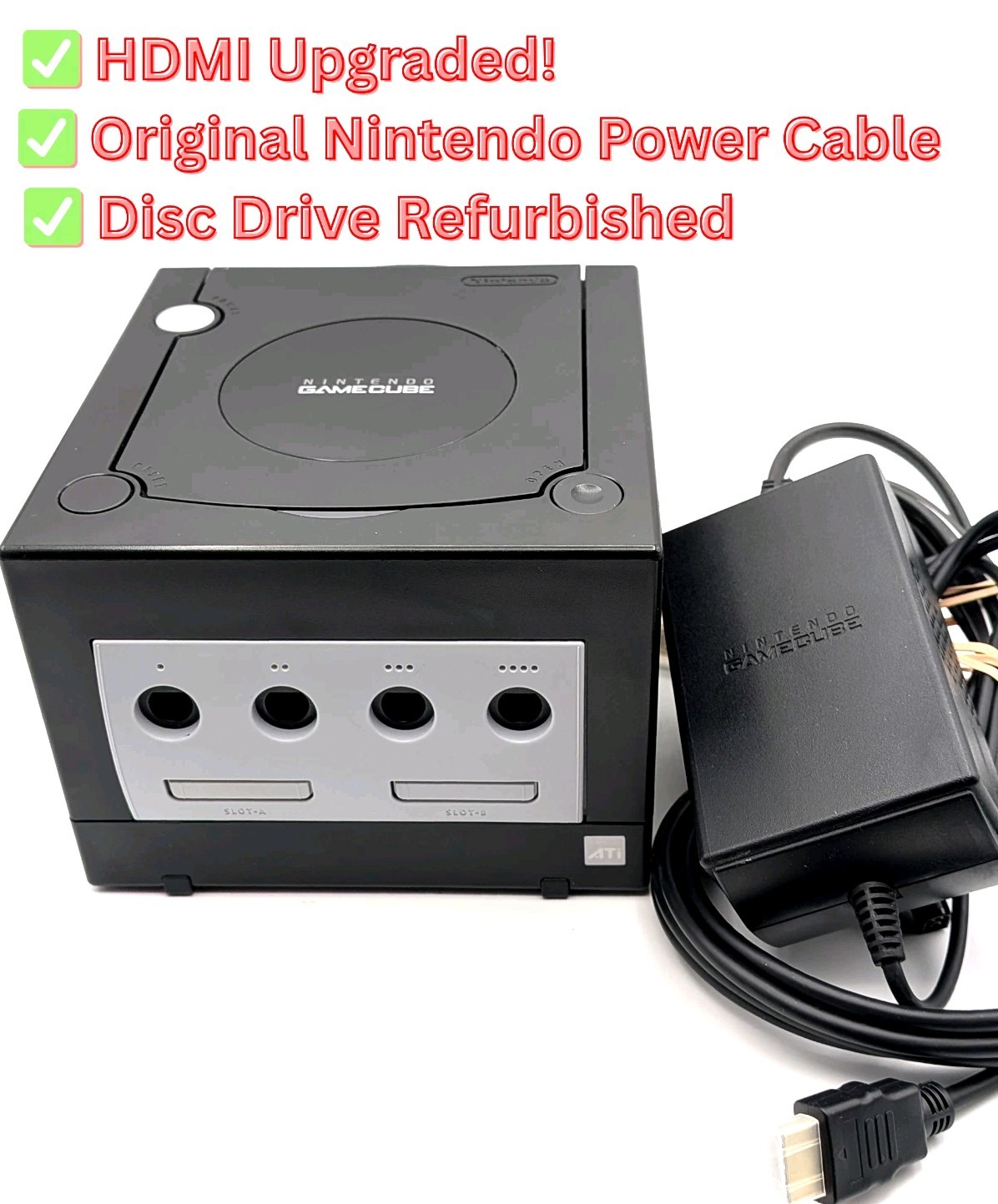 Nintendo GameCube HDMI Console Black: System Only, or Controller/Bundle GCVideo