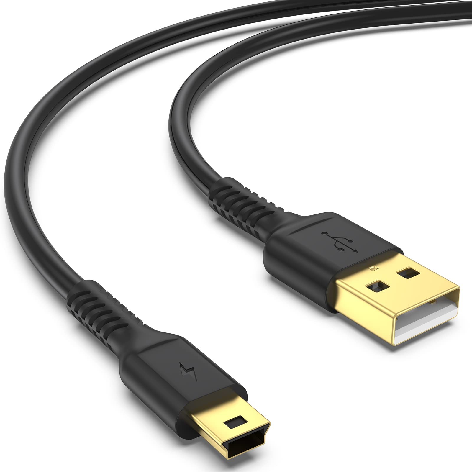 3ft Mini USB Cable, Standard 2.0 to B Male Charger 3 Feet, Black