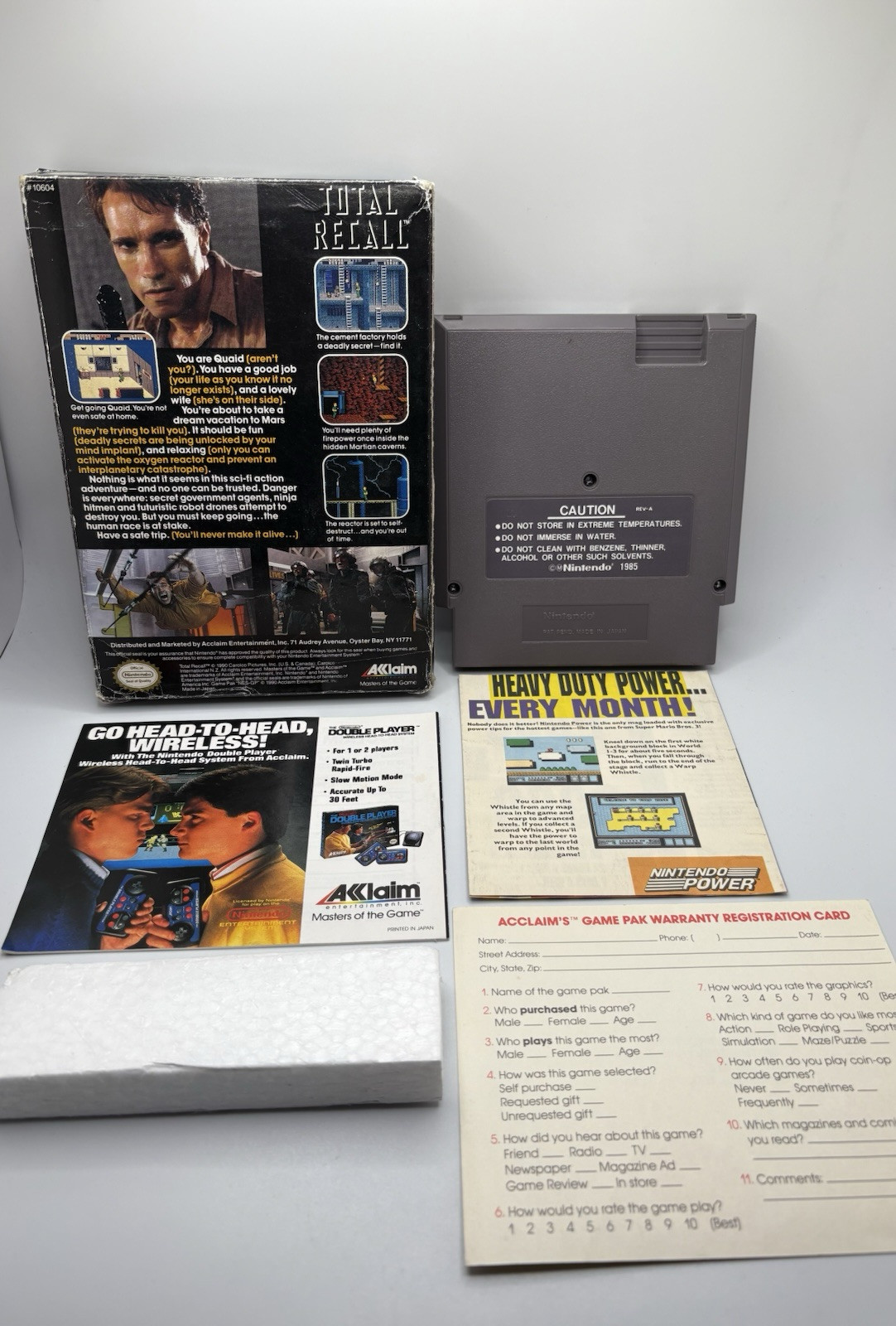 Total Recall CIB W/ Box Manual Game Inserts Nintendo NES 1990 Complete Tested