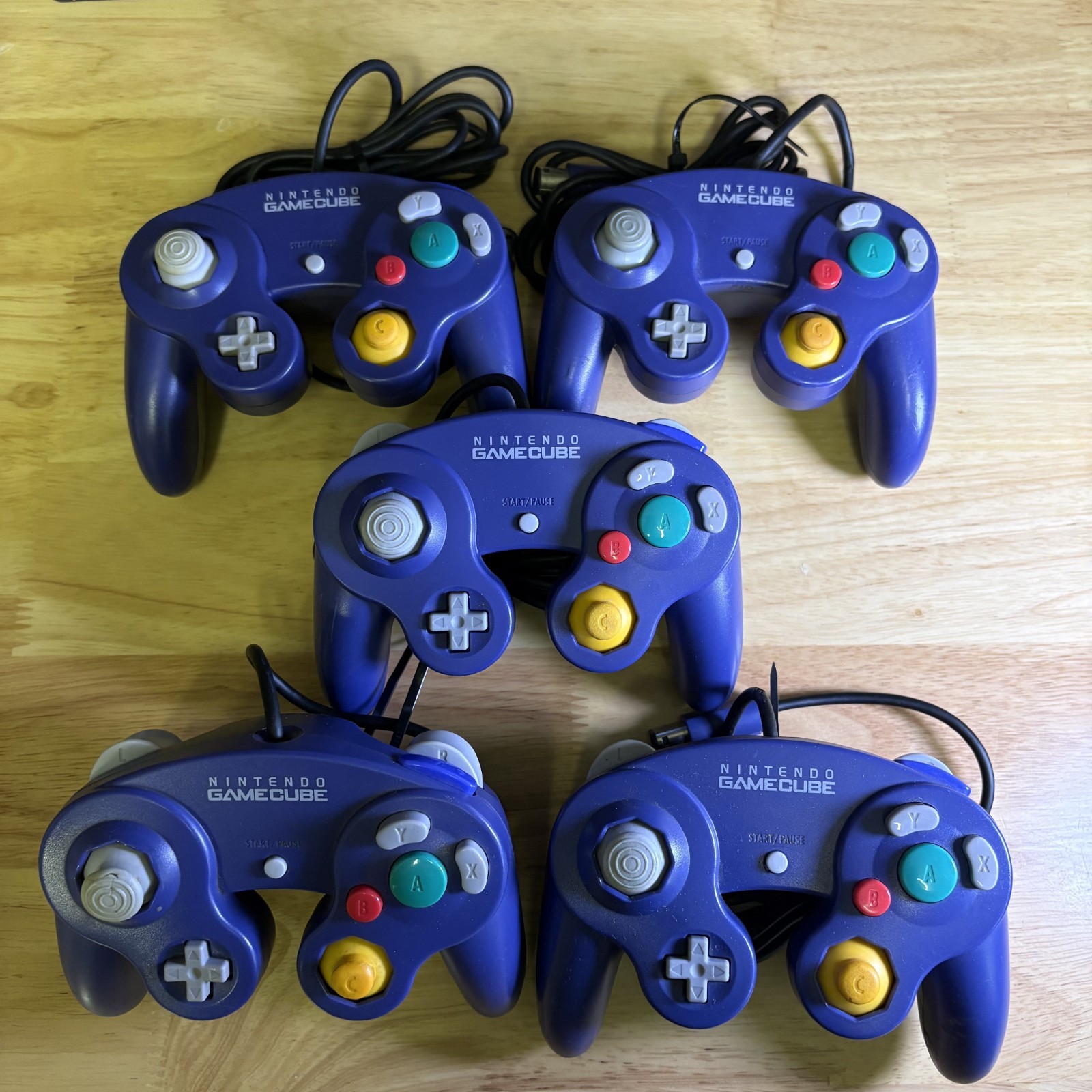 Lot 5 Nintendo Gamecube Indigo Controller OEM DOL-003 Purple UNTESTED PARTS