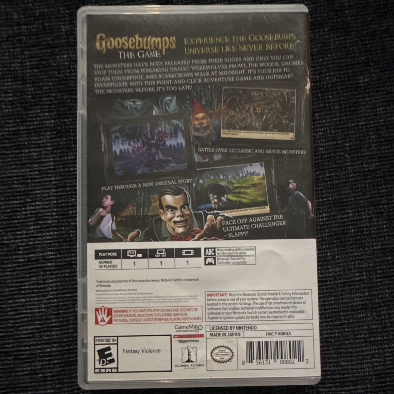 GameMill Goosebumps: The Game Nintendo Switch Action Adventure E10+ NTSC-U/C