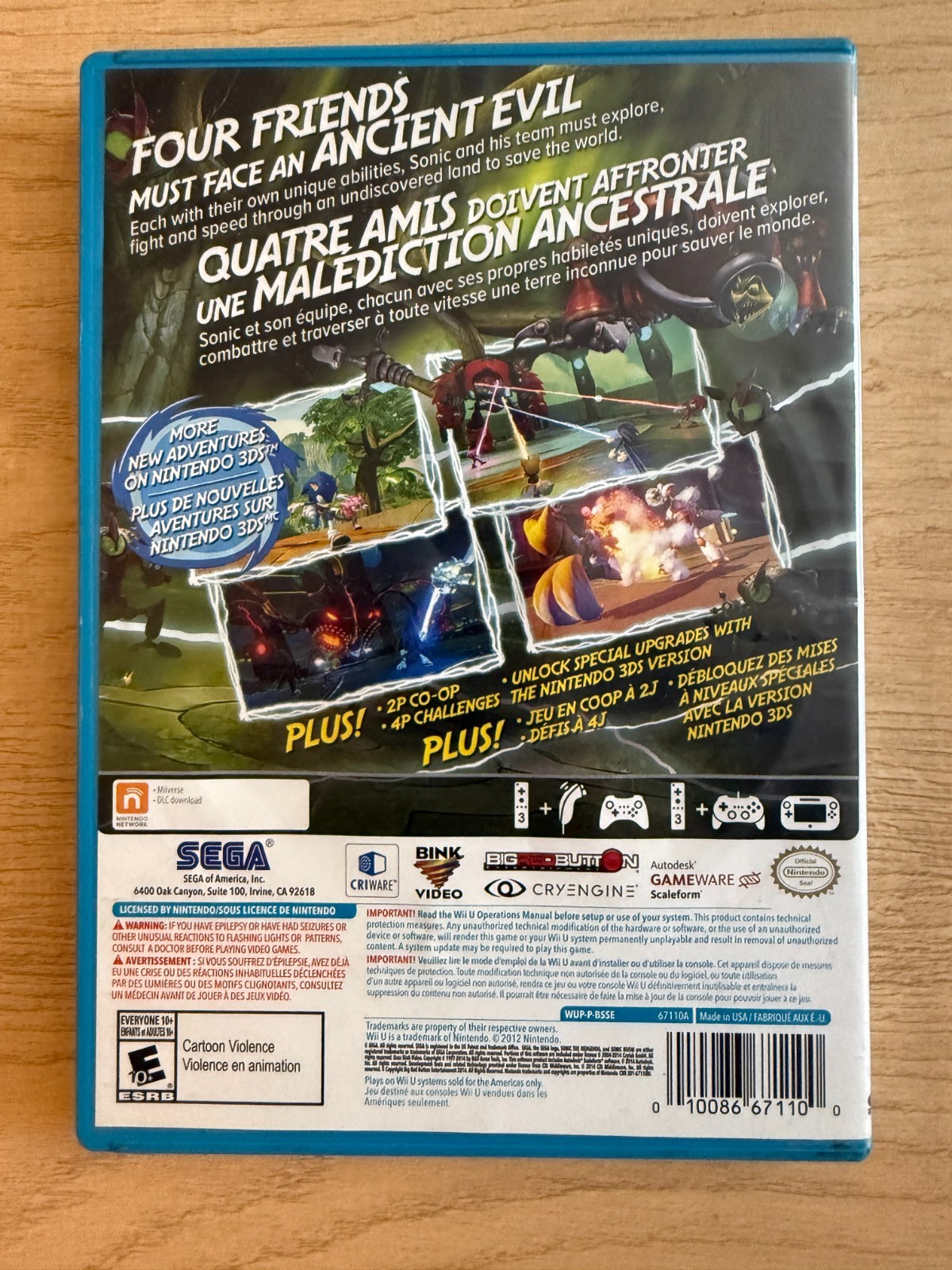 Sonic Boom: Rise of Lyric (Nintendo Wii U, 2014)