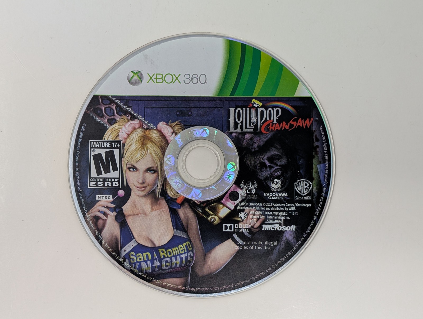 Lollipop Chainsaw (Microsoft Xbox 360, 2012) – Disc Only