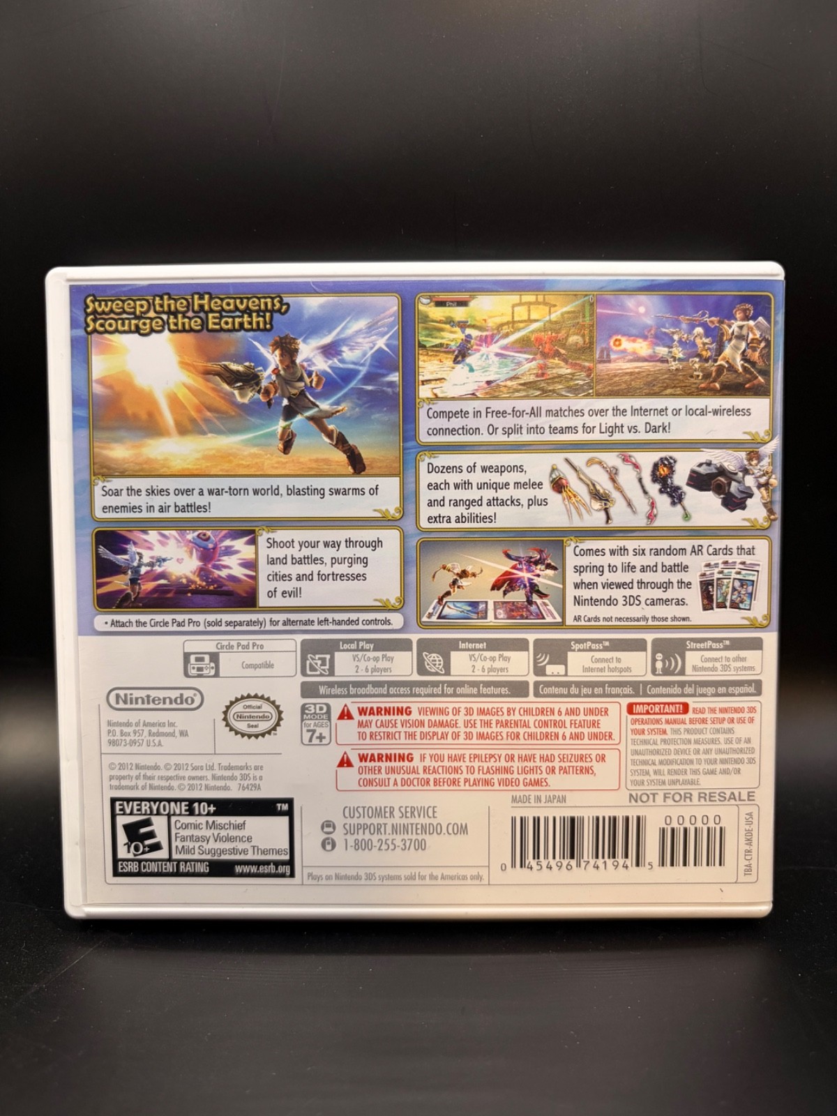 Kid Icarus Uprising (Nintendo 3DS) XL 2DS Game w/Case, Manual, Cards