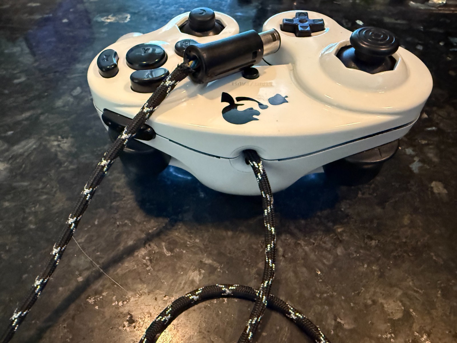 Custom Painted Mr. Game & Watch Gamecube Controller W/ Paracord