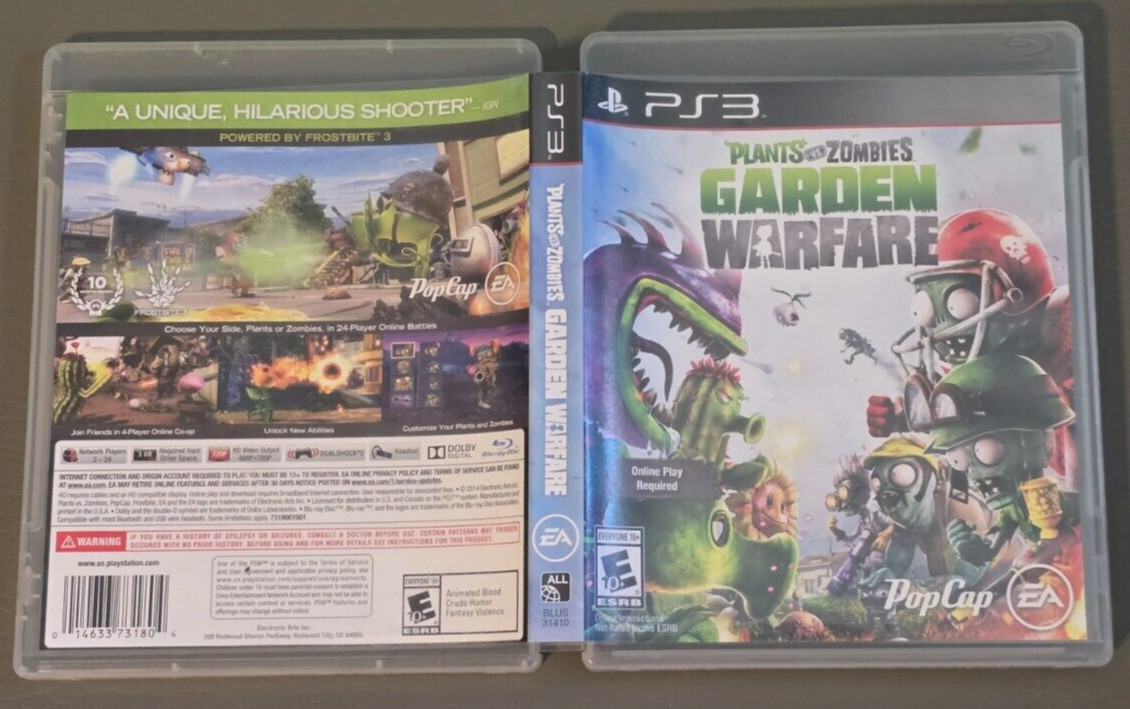 Plants vs. Zombies Garden Warfare PS3 Complete CIB Tested Sony PlayStation 3