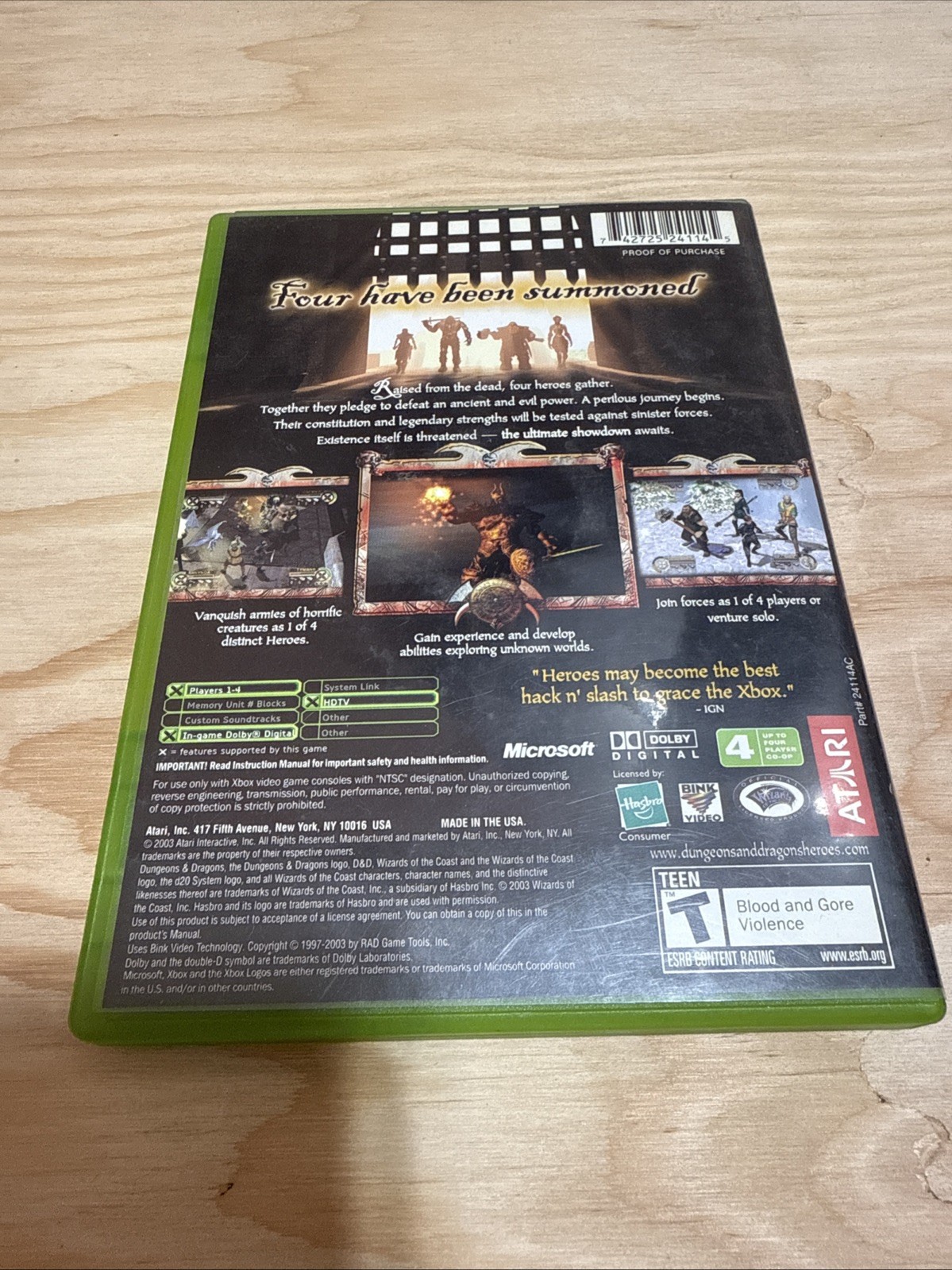 Dungeons & Dragons Heroes (Microsoft Xbox, 2003) CIB Verified Working Fast Ship