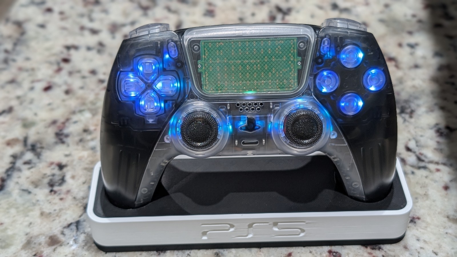 Sony PS5 Dualsense Wireless Controller Modded With TMR/Clicky Buttons And LEDs