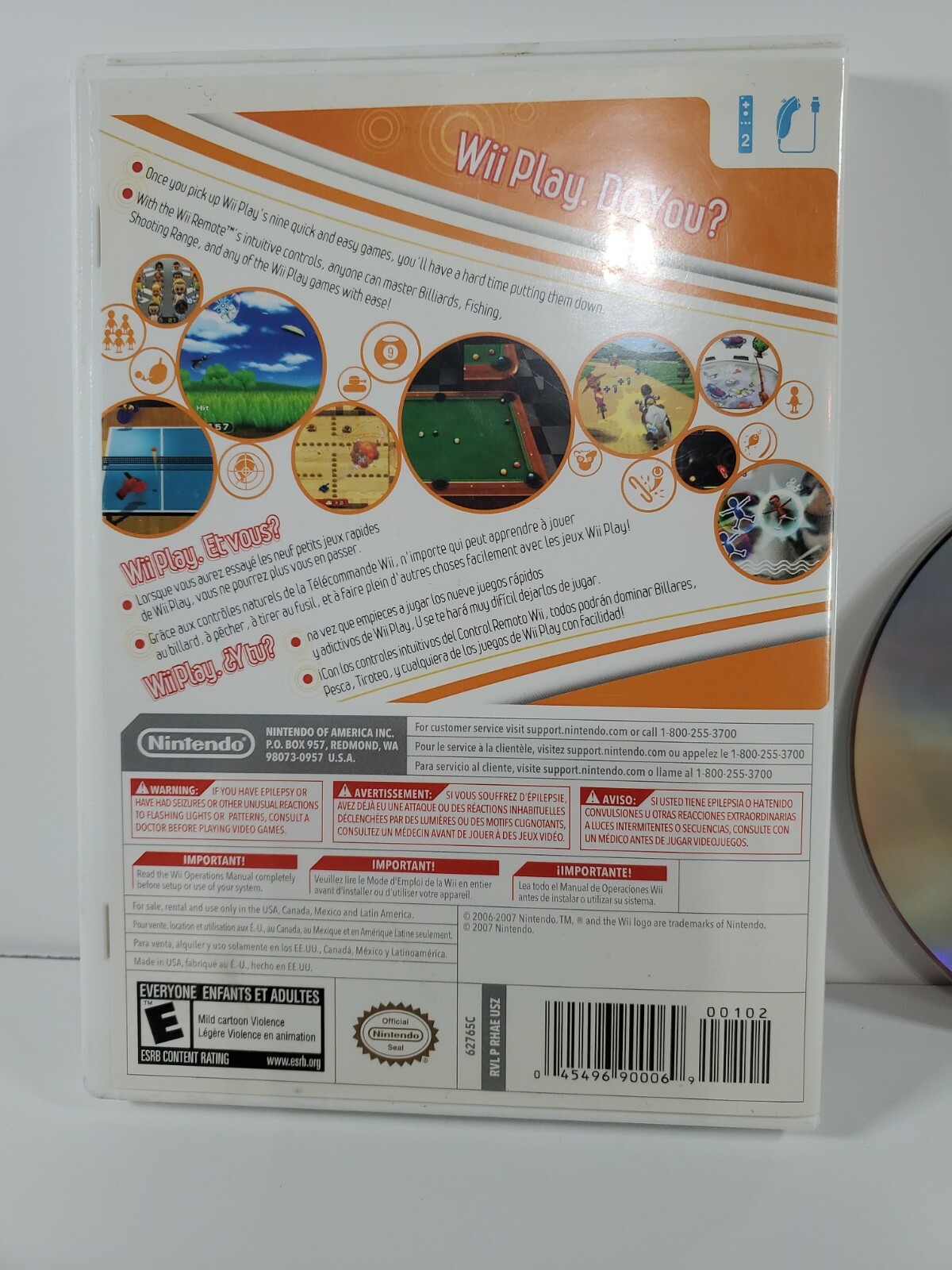 Nintendo Wii Play Complete W/ Case Manual Disc