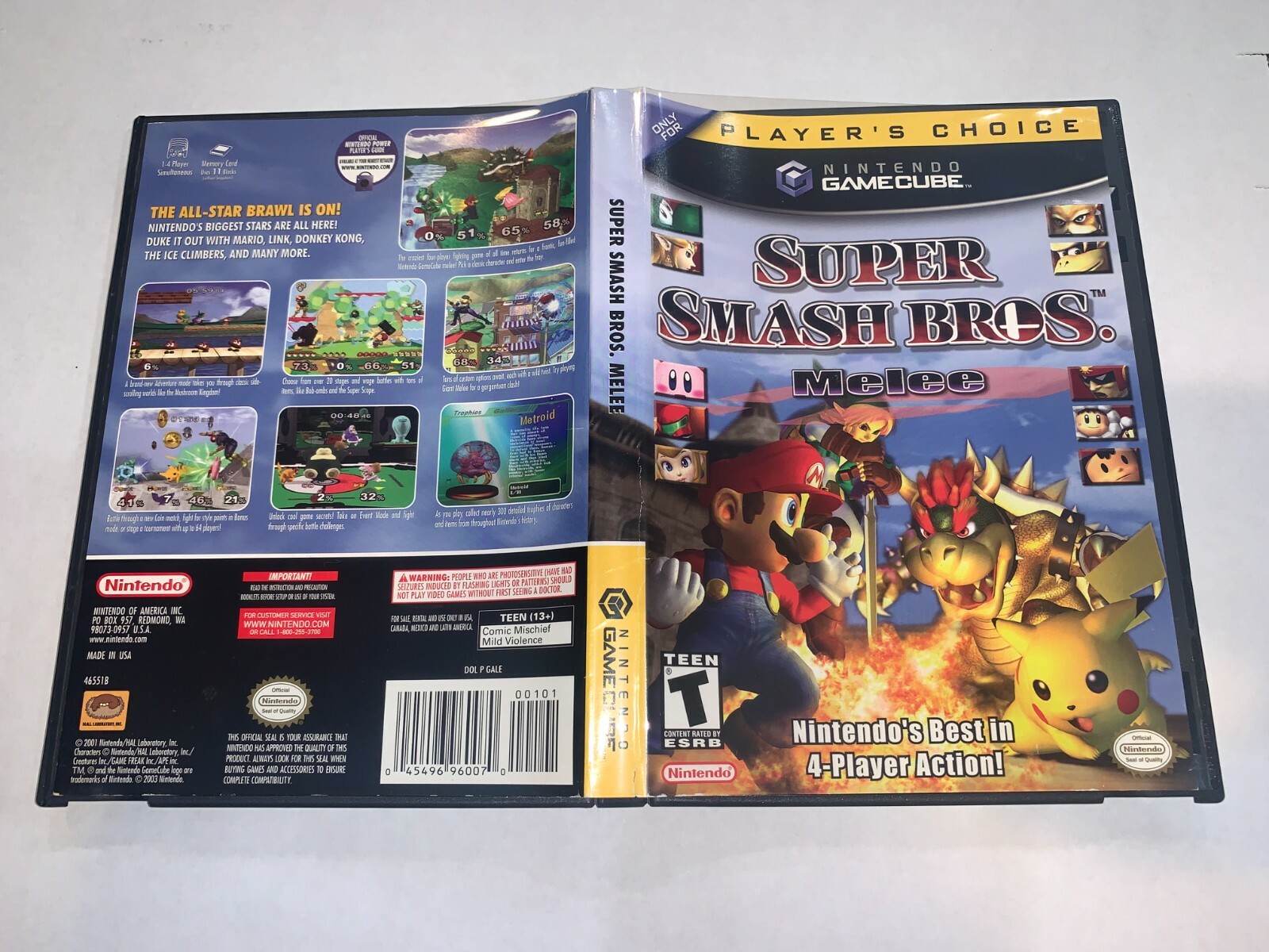 Super Smash Bros Melee (Nintendo GameCube, 2001) **CASE ONLY, NO GAME**