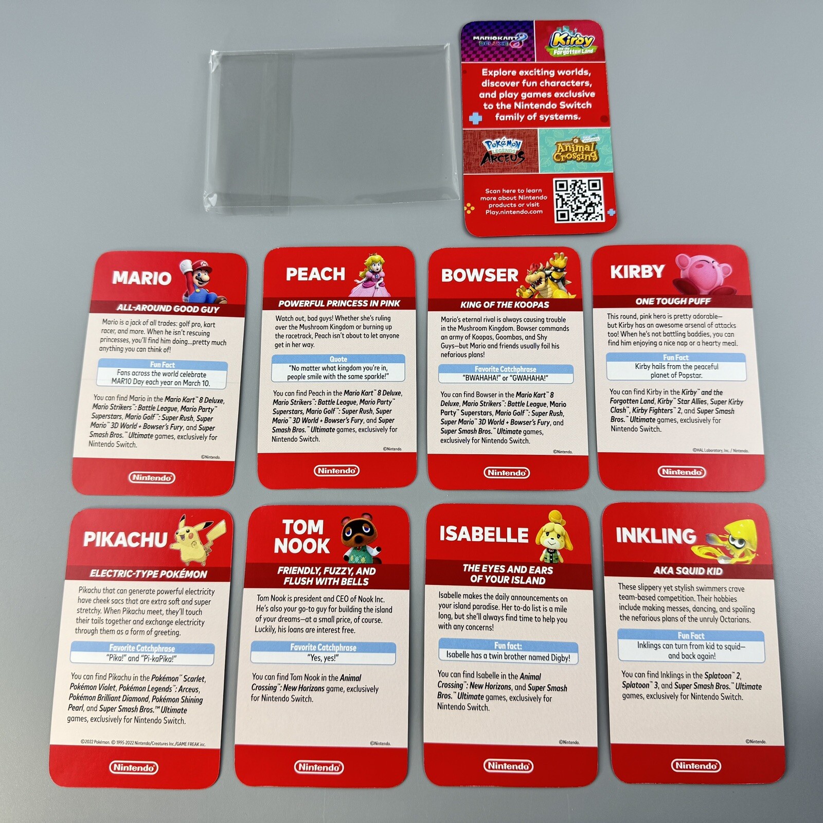 Authentic Nintendo Switch Character Card Set & Sticker Set Limited Promo 2022