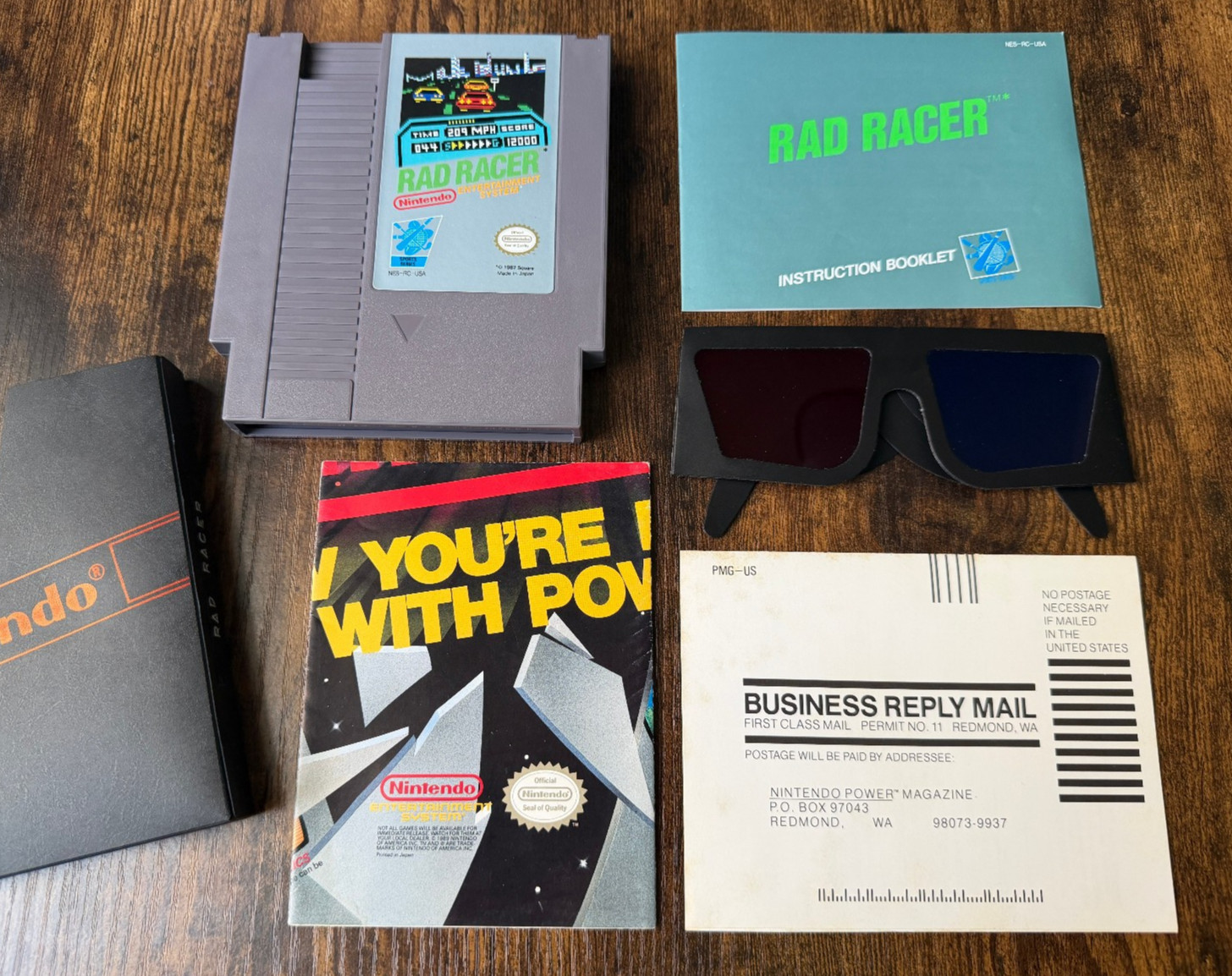 oval seal Rad Racer complete in box nintendo nes w/ 3D Glasses factory MINT