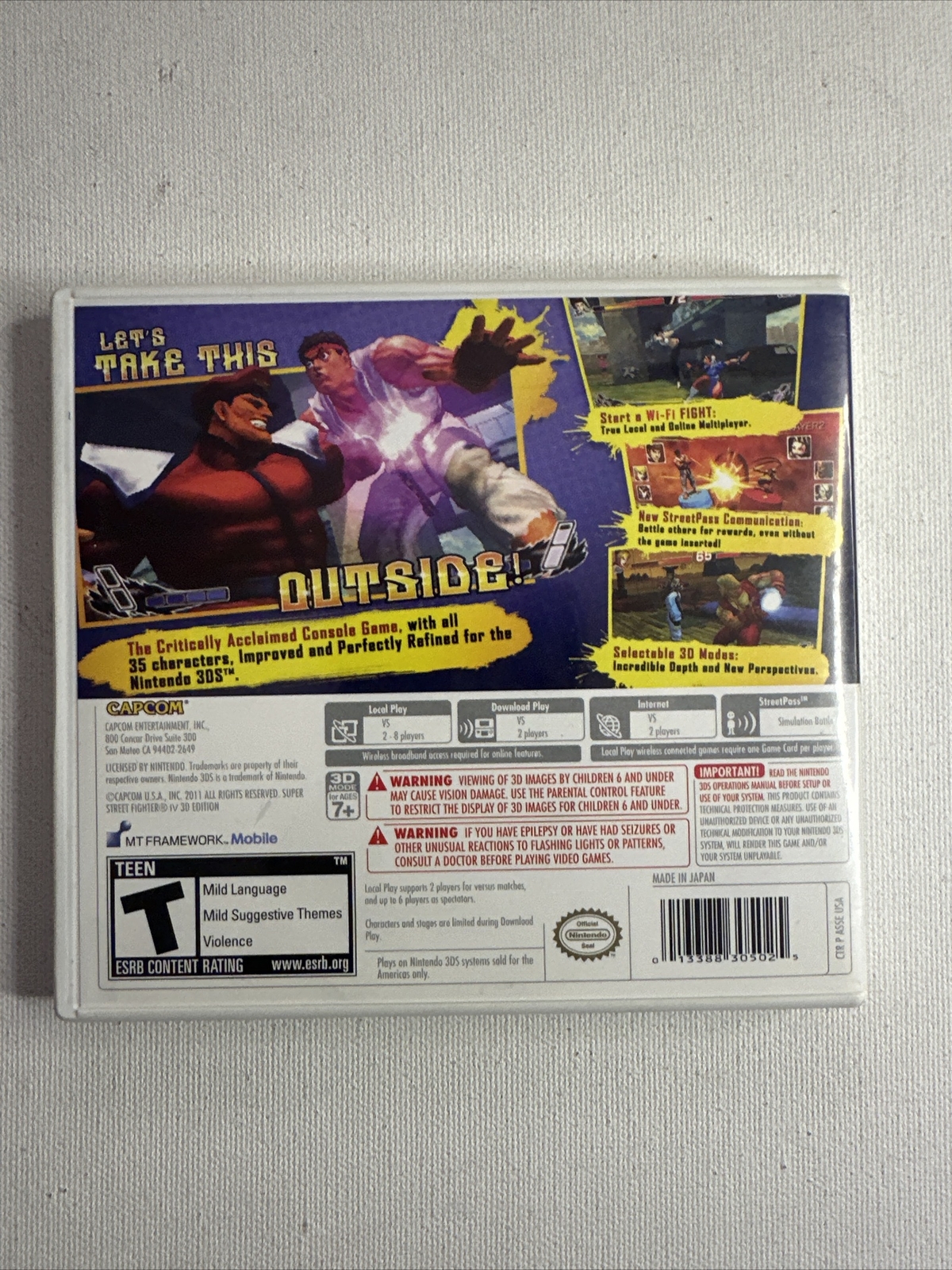 Super Street Fighter IV — 3D Edition (Nintendo 3DS, 2011) (Tested Works)