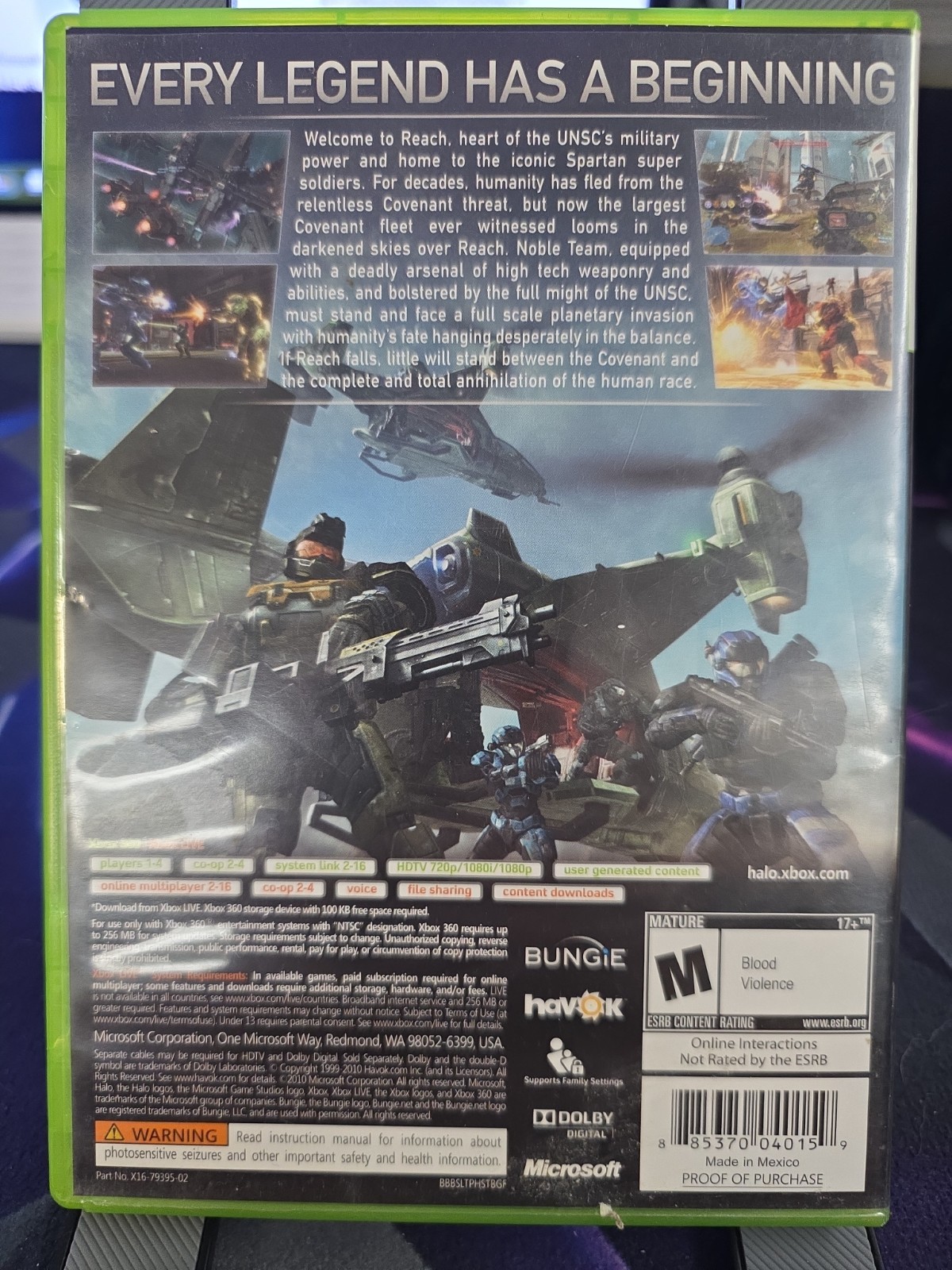 Halo: Reach Microsoft Xbox 360 Microsoft Game Studios Halo Series M Rated