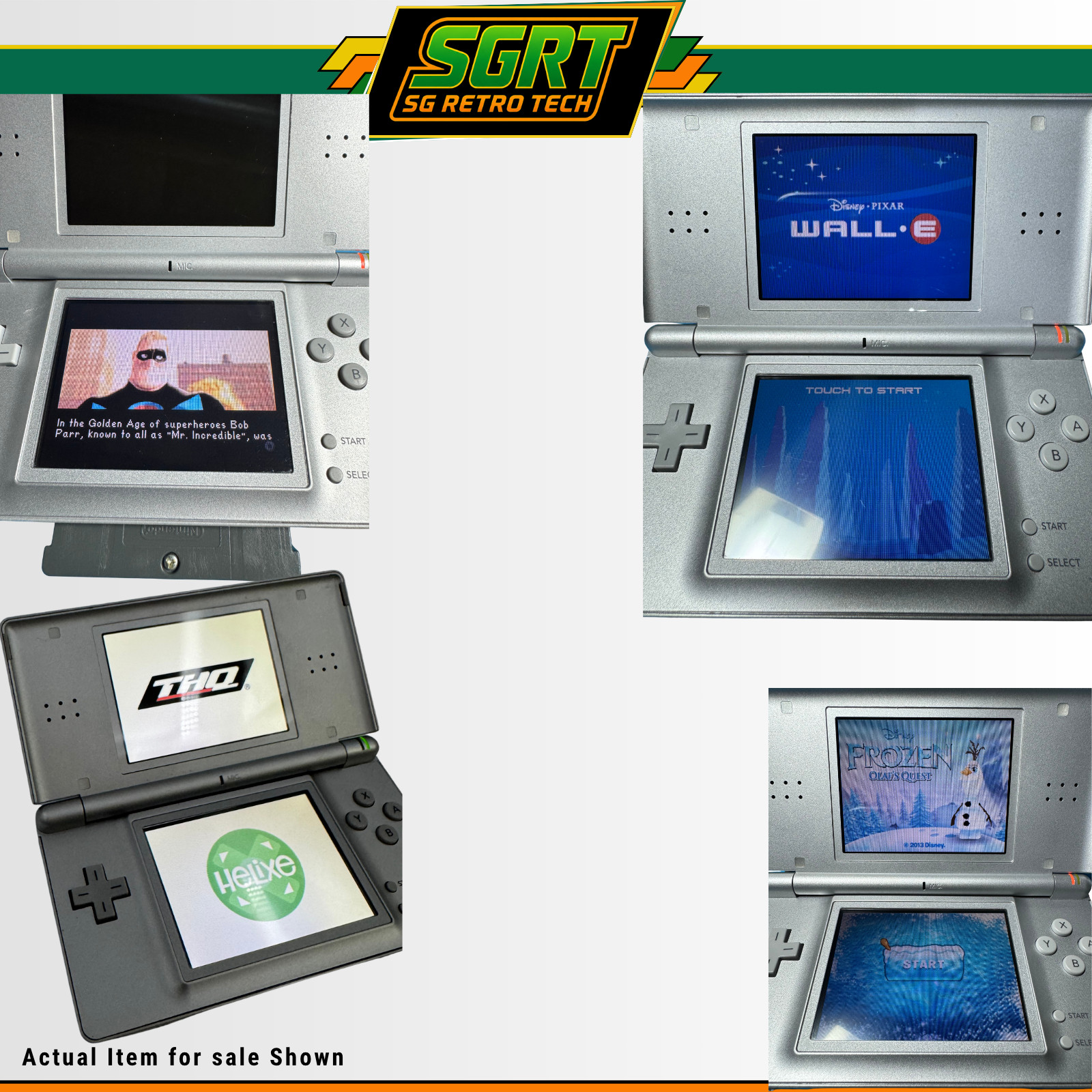 Nintendo DS Original Silver Console Bundle 5 Games Charger Travel Case