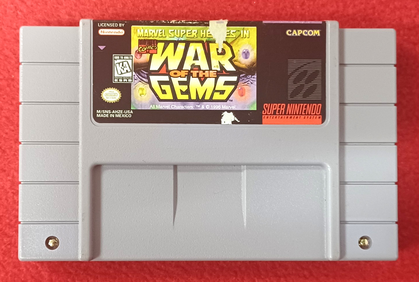 Marvel Super Heroes In: War of The Gems (Super Nintendo, SNES, 1996) AUTHENTIC