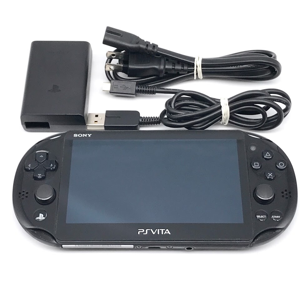 SONY PS Vita PCH-2000 Slim Black Wi-Fi LCD w/ Charger From Japan “Mint”