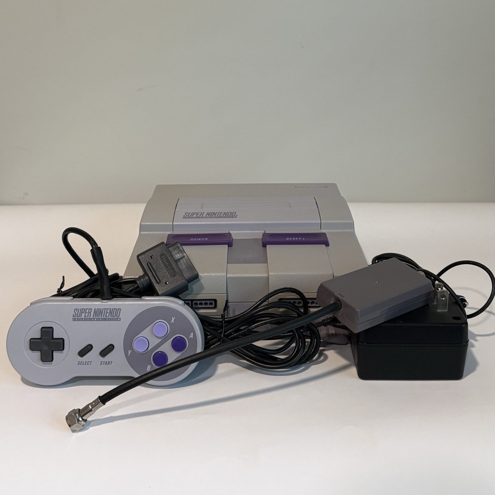 Super Nintendo SNES Console + Controller Power & Coaxial Cable Tested Working✅