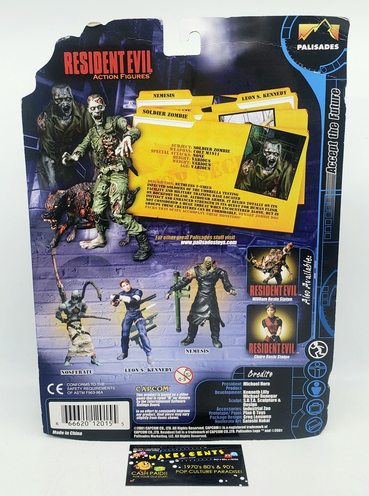Resident Evil Code Veronica Zombie Soldier Cerberus Dog Action Figure Palisades